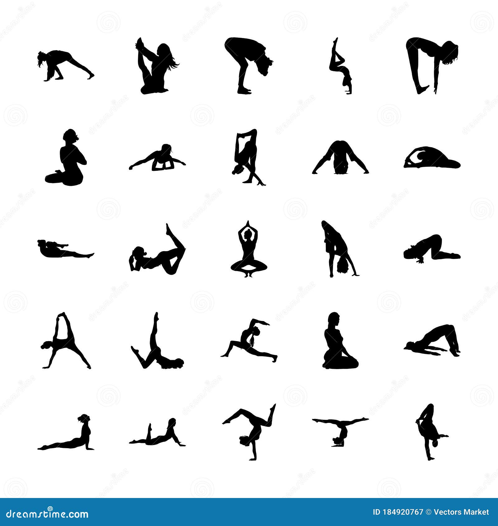 Yoga Solid Pictograms Pack stock vector. Illustration of olympic ...