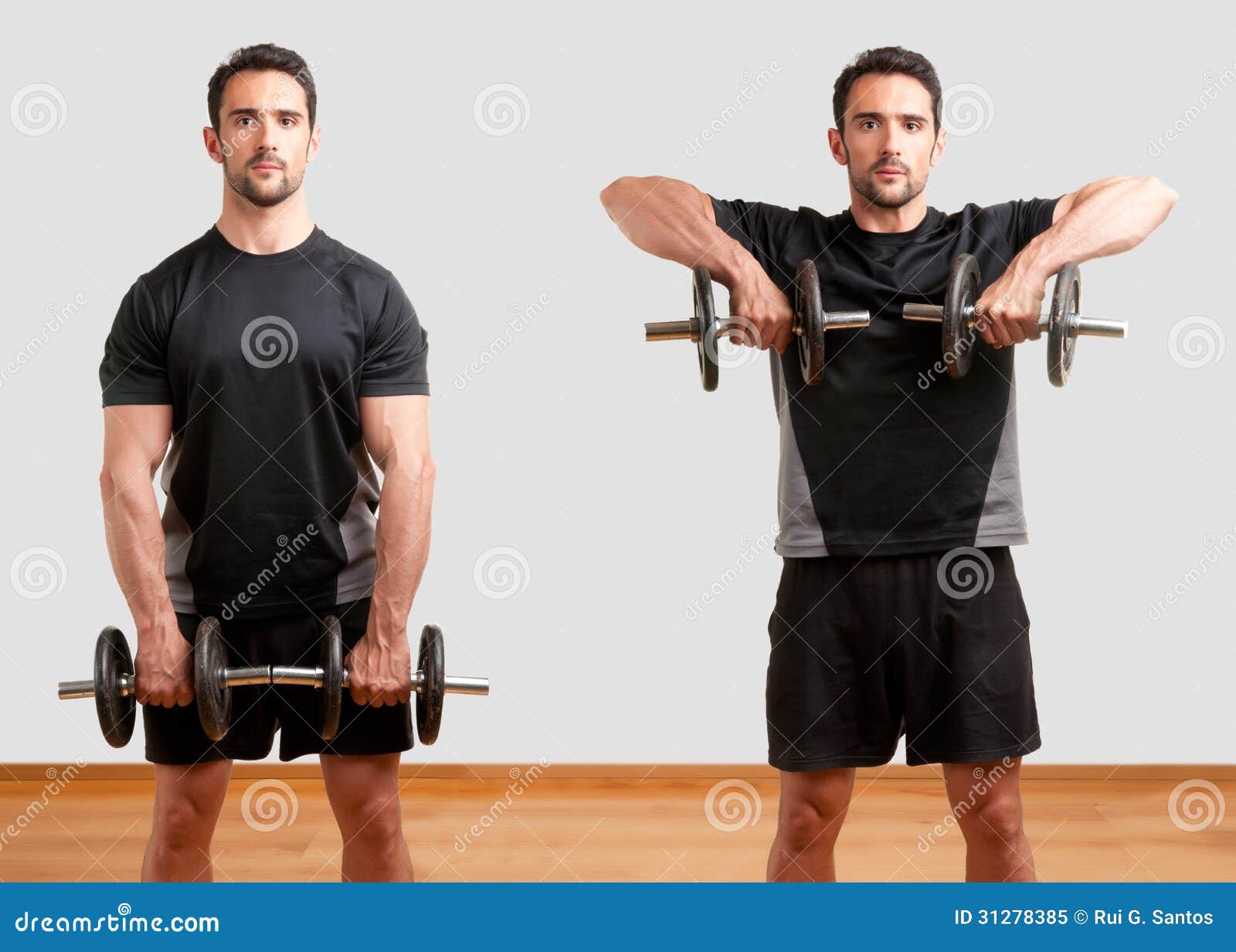 Remada Vertical Com Halteres Imagem de Stock - Imagem de ombros, estar:  31278385, image size:1600x1233