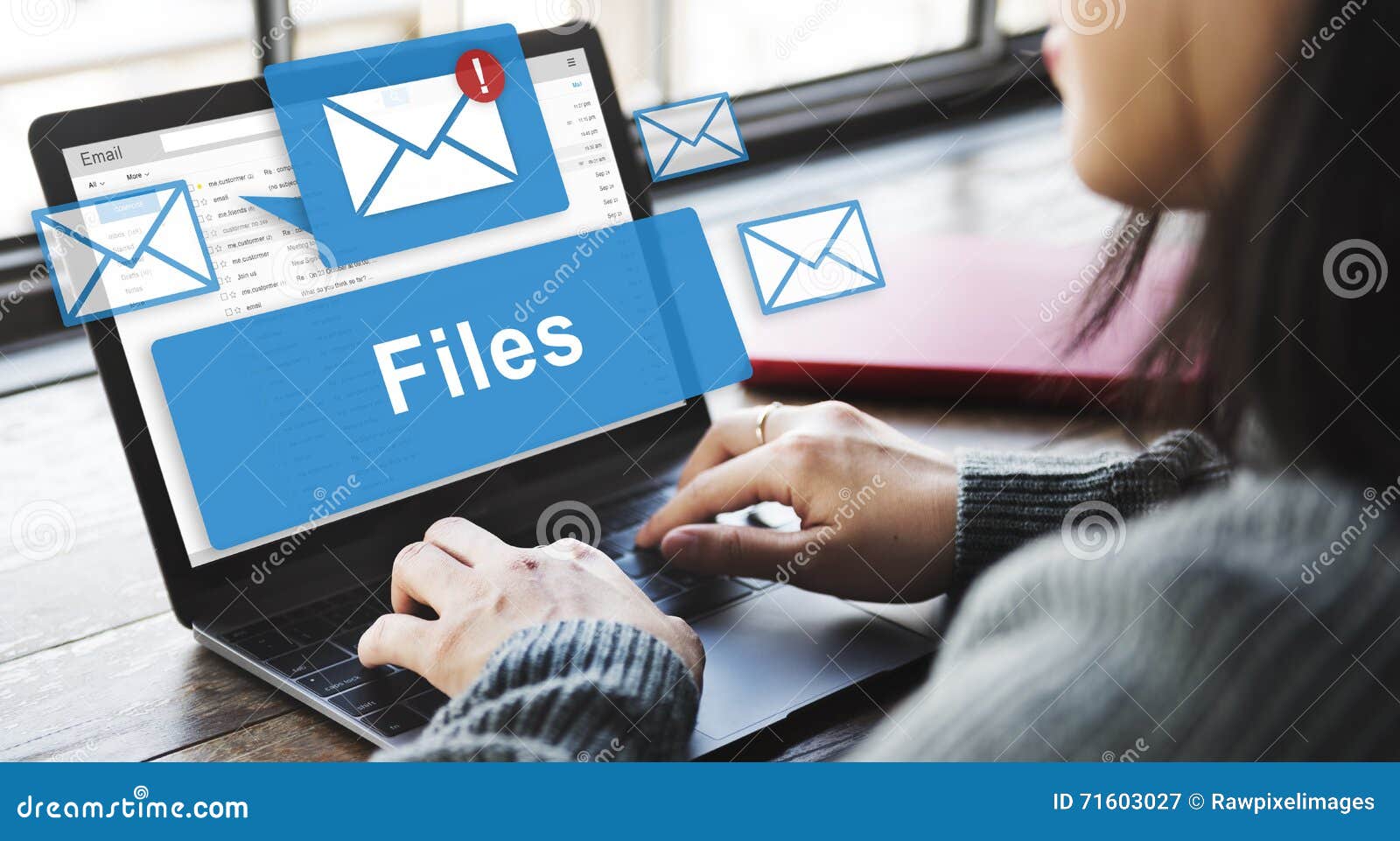 files attachment email online graphics concept