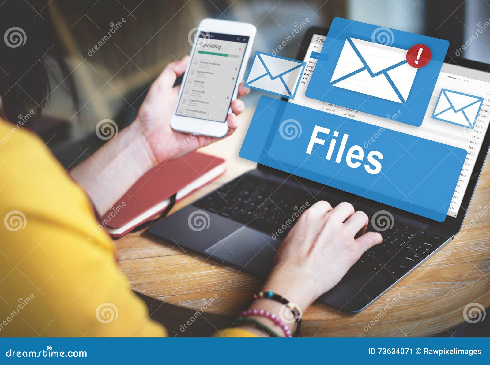 files attachment email online graphics concept