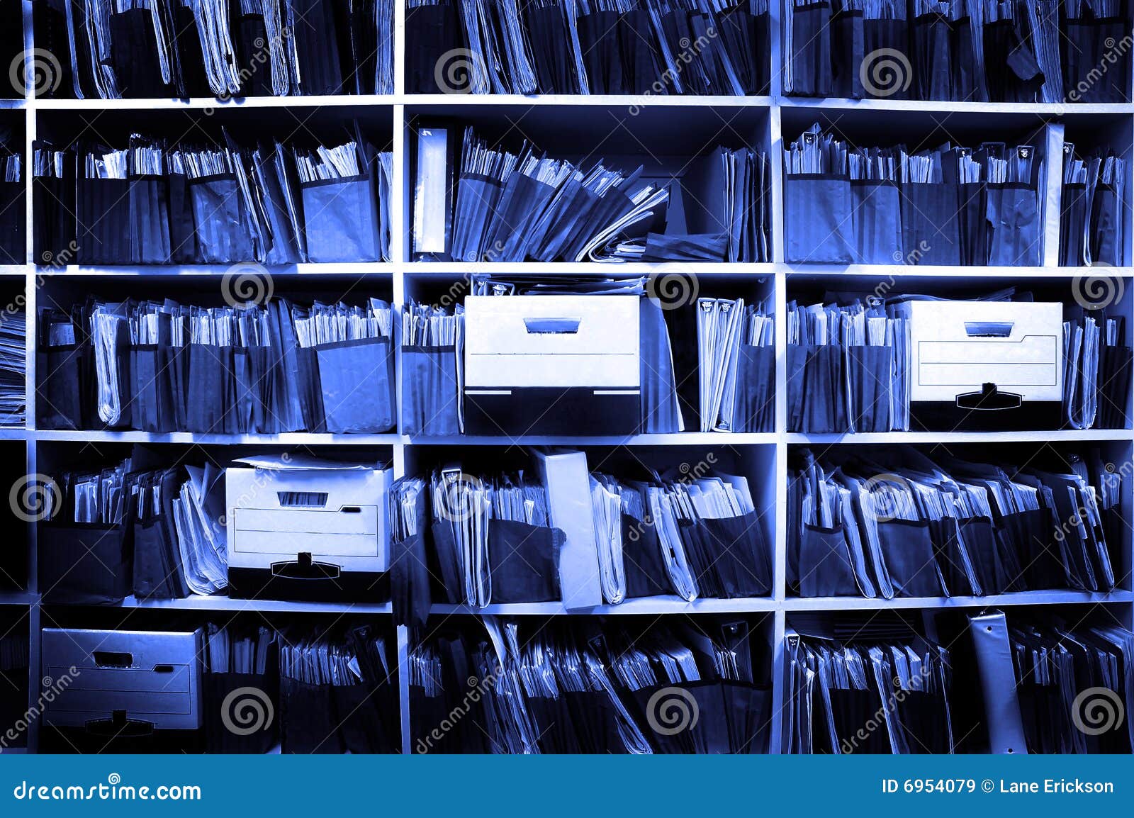 files on shelf