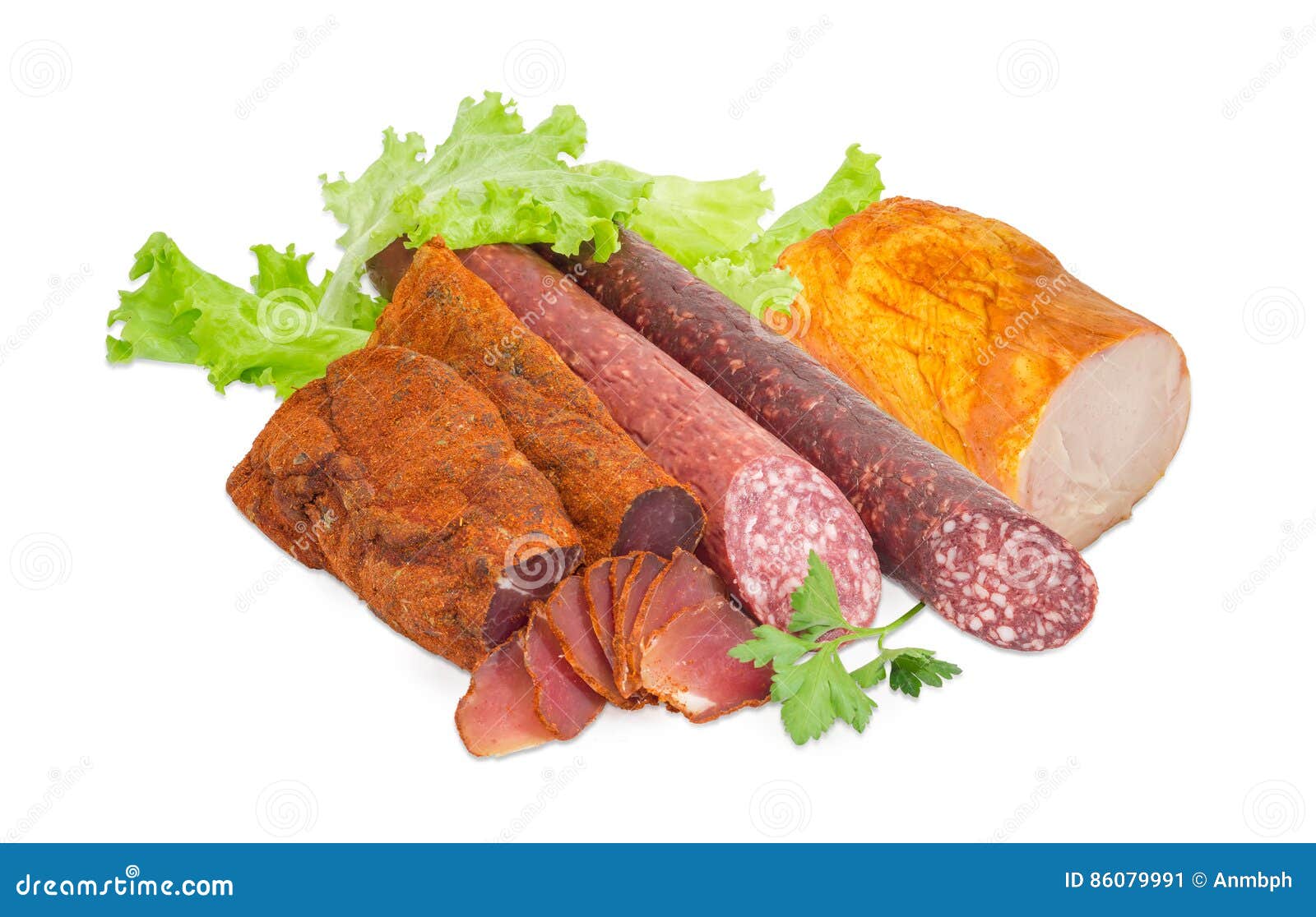 Filet De Porc Sec, Deux Saucisses Différentes Et Jambon Avec Le Turke Image  stock - Image du assiettes, épices: 86079991