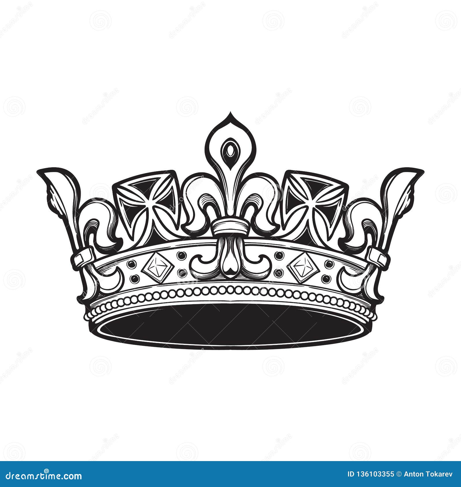 Filigree High Detailed Ducal Crown. Element for Design Logo, Emblem and  Tattoo Stock Vector - Illustration of king, leadership: 136103355