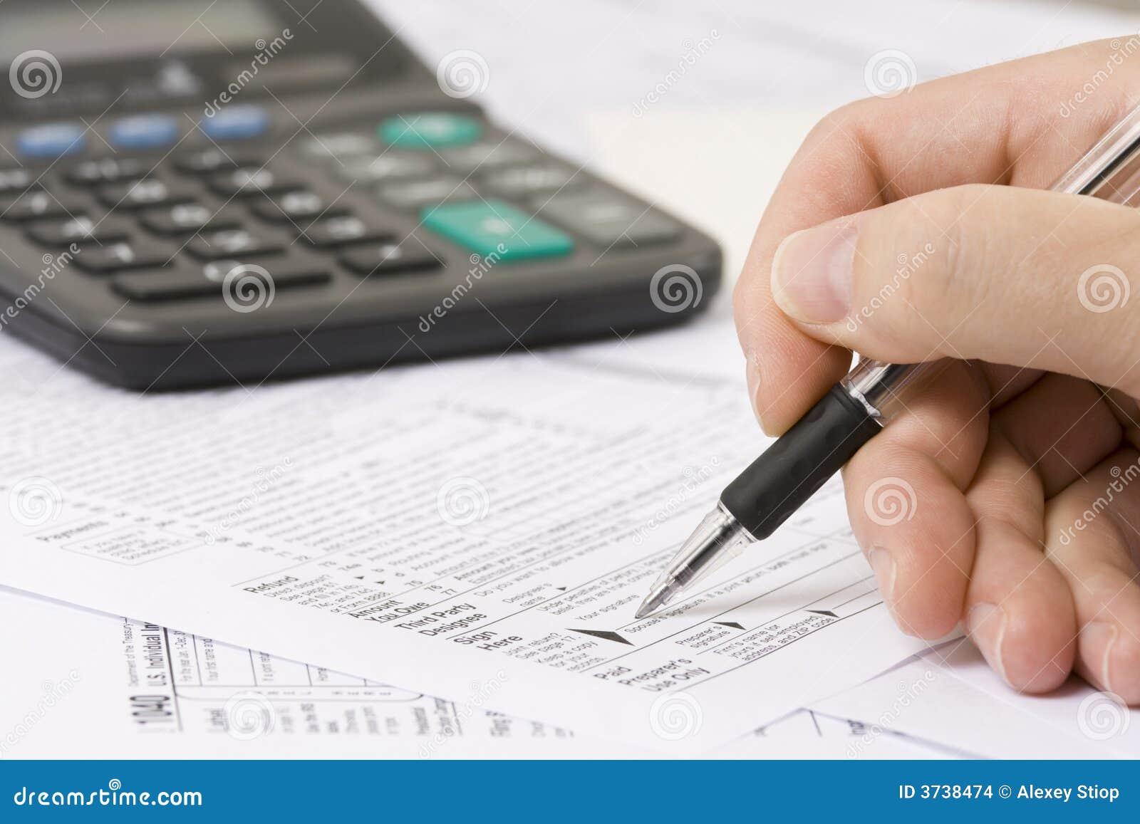 Filing taxes stock photo. Image of federal, hand, supplies 3738474
