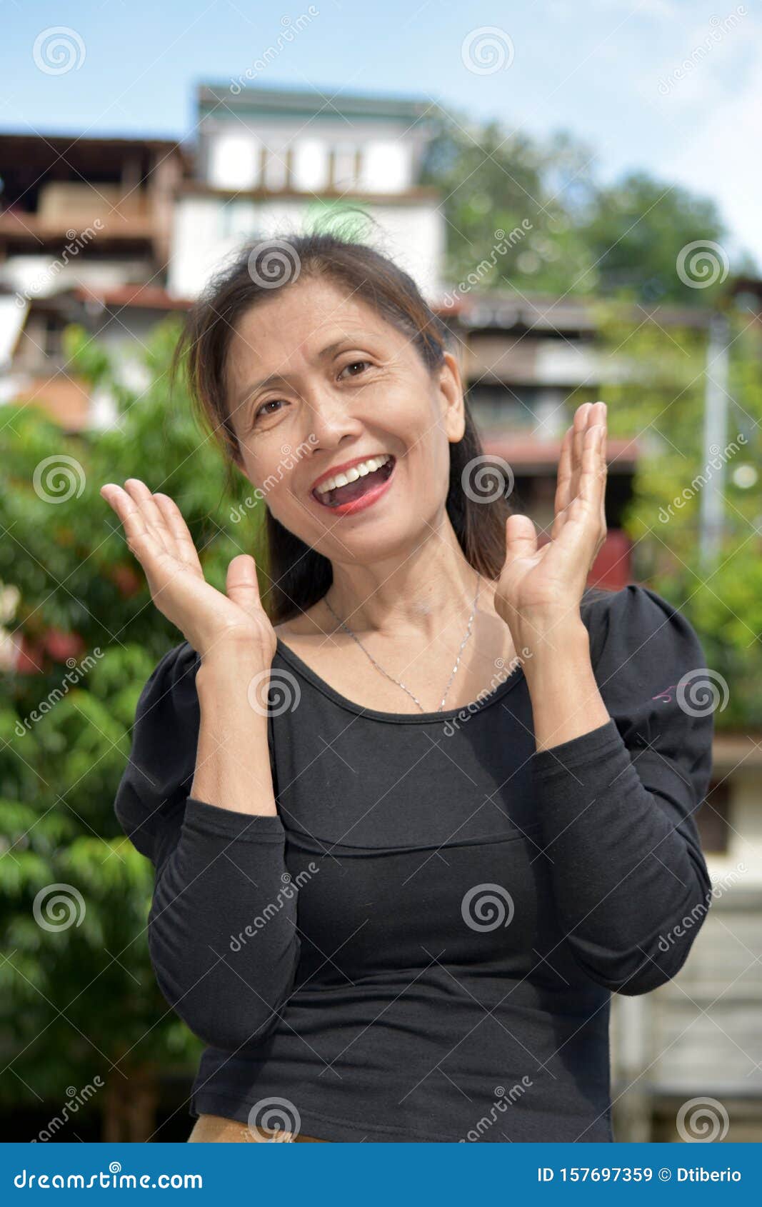 A Surprised Filipina Grandma Stock Image Image Of Minorities Asian