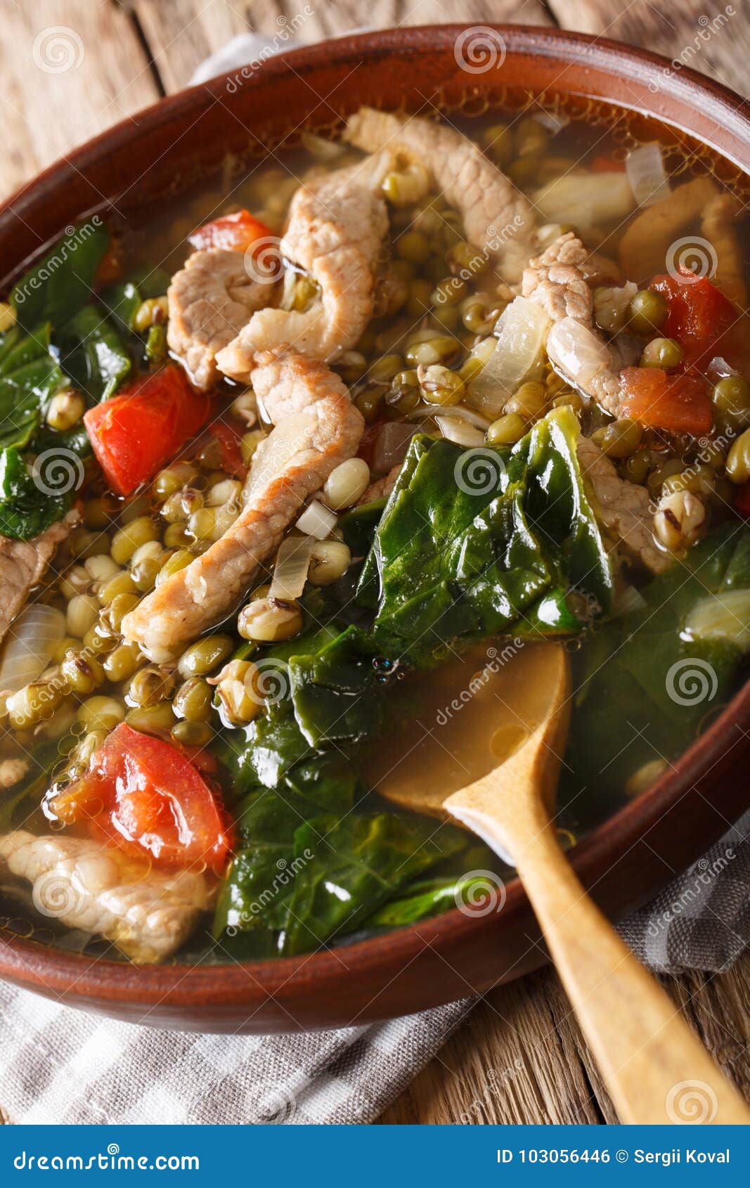 Filipino Mungo Guisado Mung Bean Soup Close-up in a Bowl. Vert Stock ...