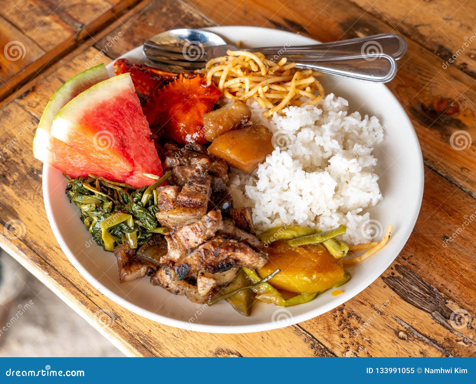 Filipino Style Lunch Set at Coron, Palawan Stock Image - Image of