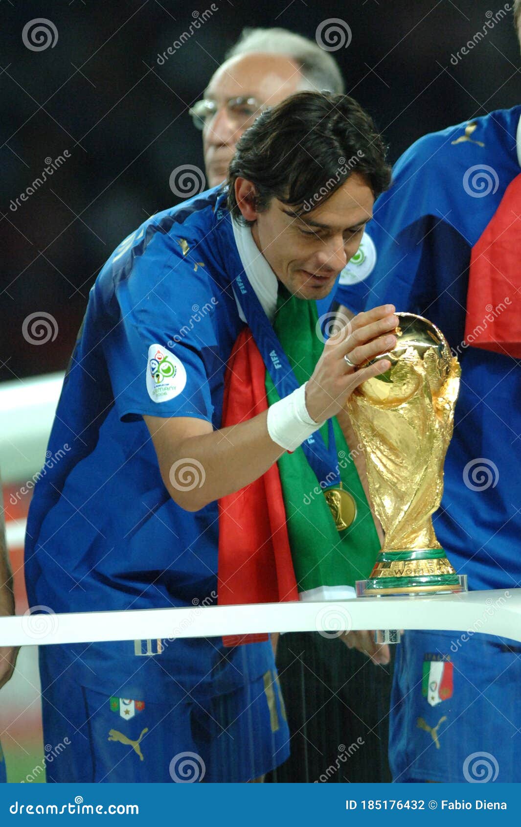 Filippo Inzaghi Caresses the World Cup Editorial Photography