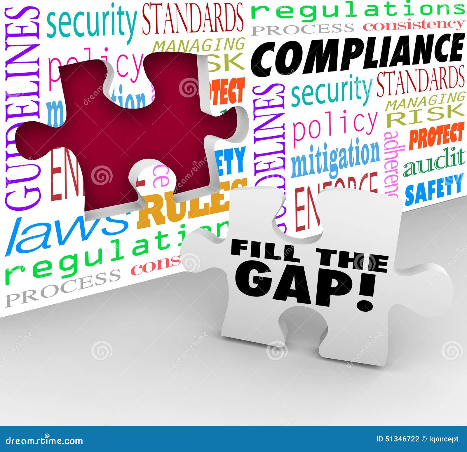 fill the compliance gap puzzle wall hole follow rules laws regulations