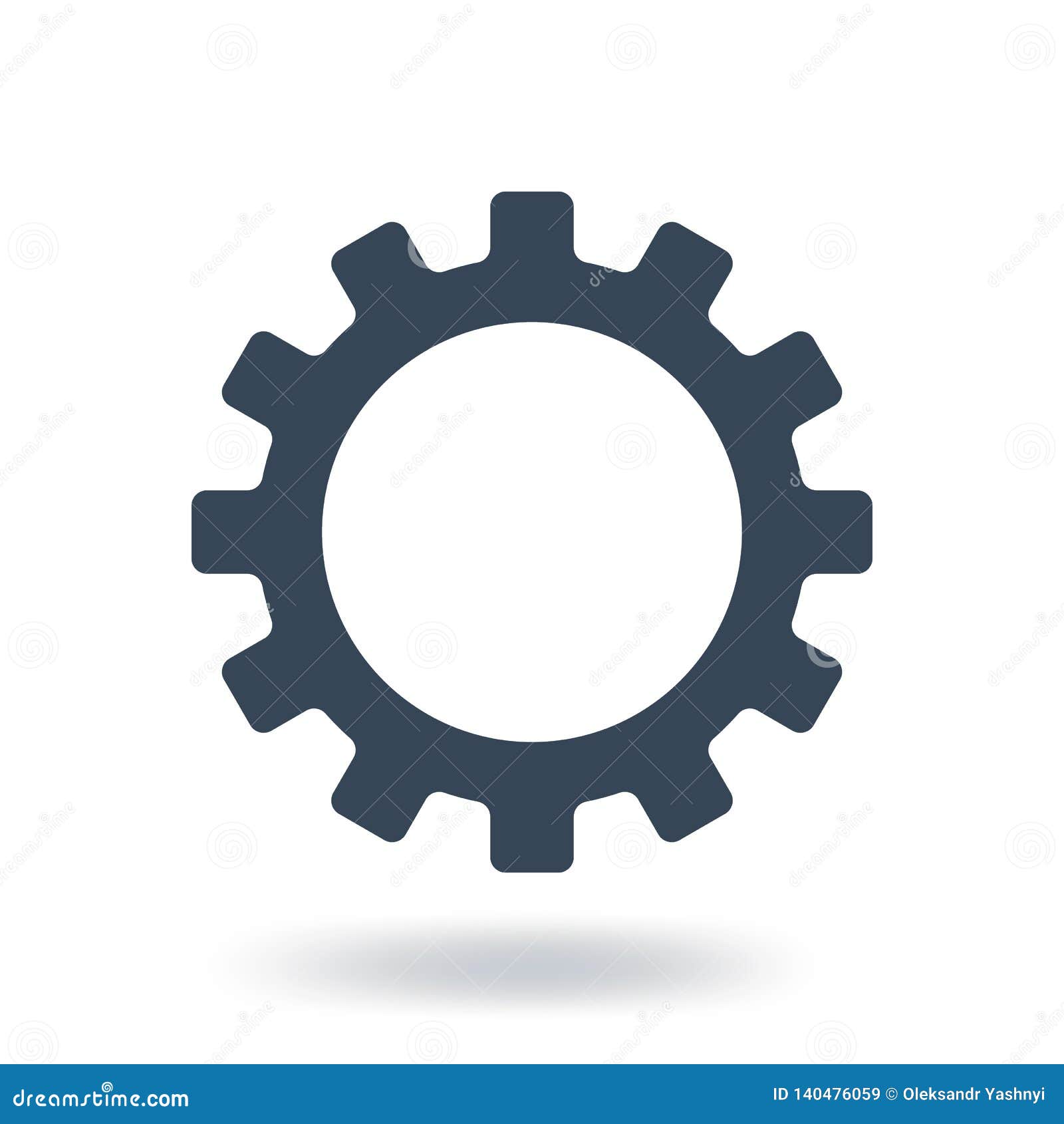 Vector gear reload icon with arrow. Workflow process icon isolated