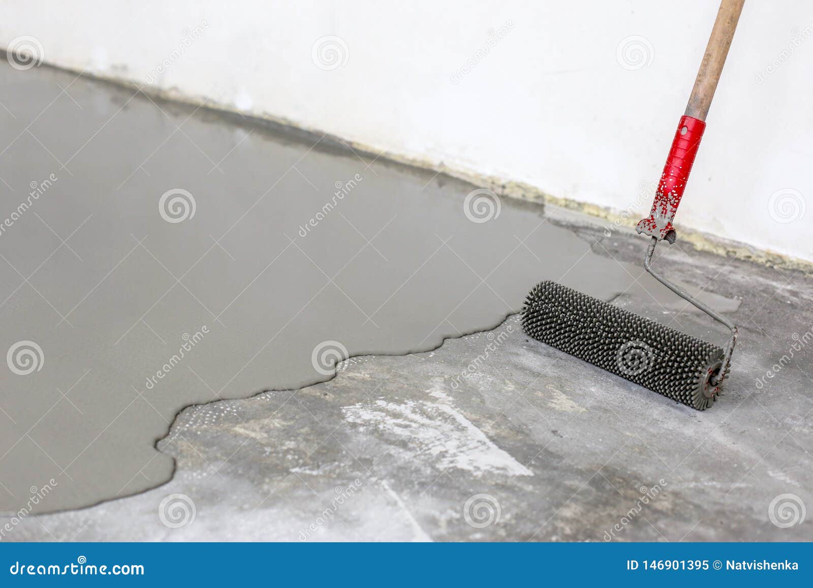 Fill Screed Floor Repair And Furnish Stock Image Image Of