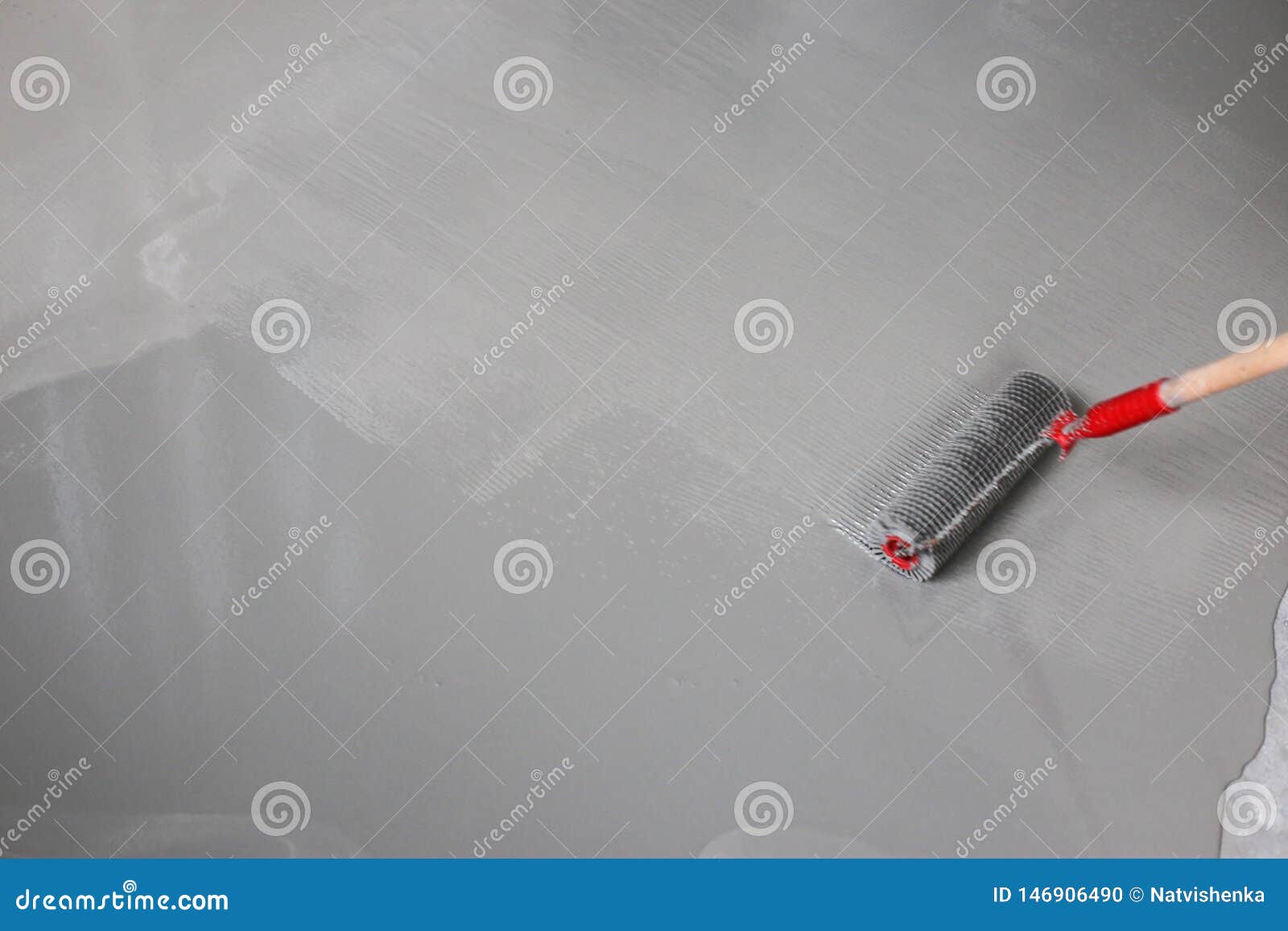 Fill Screed Floor Repair And Furnish Shallow Dof Stock Photo