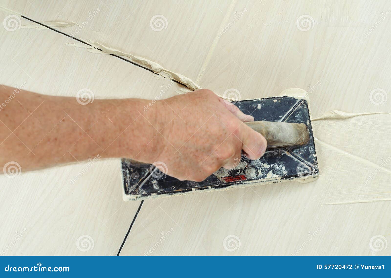 Fill the Tile Joints with Grout Stock Photo Image of rubber