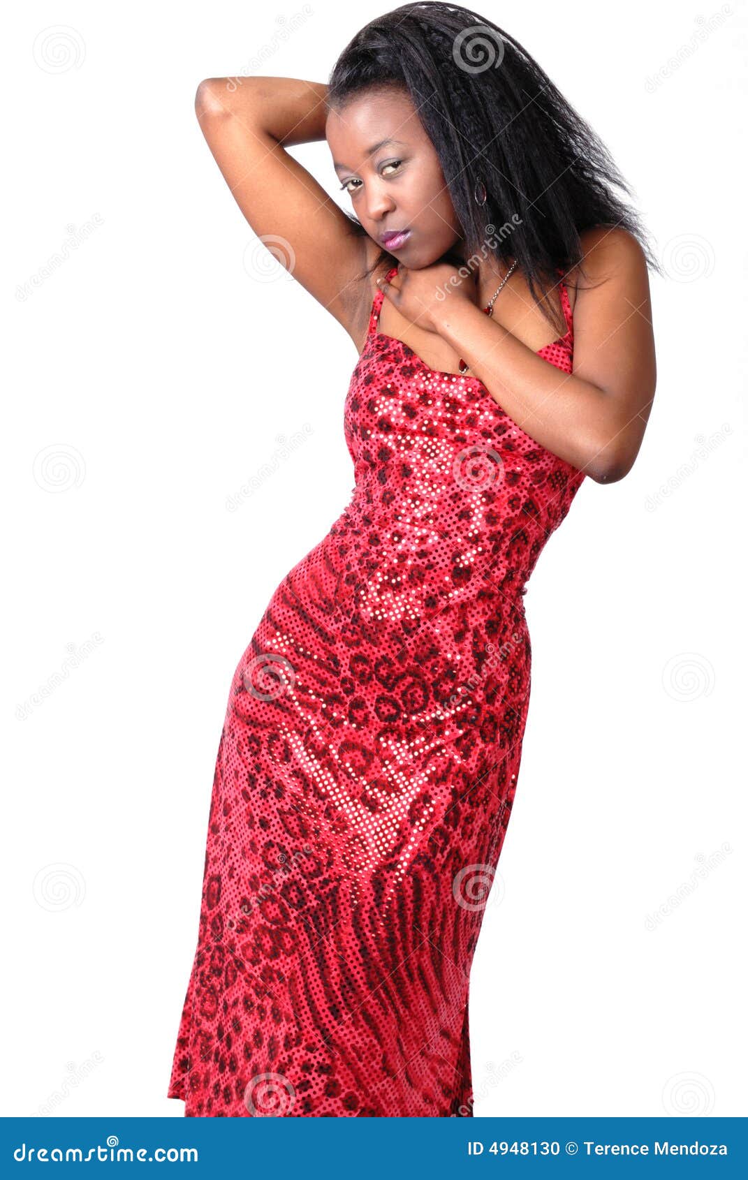 Fille Africaine Attirante En Rouge Photo Stock Image Du Sinueux Tony 4948130