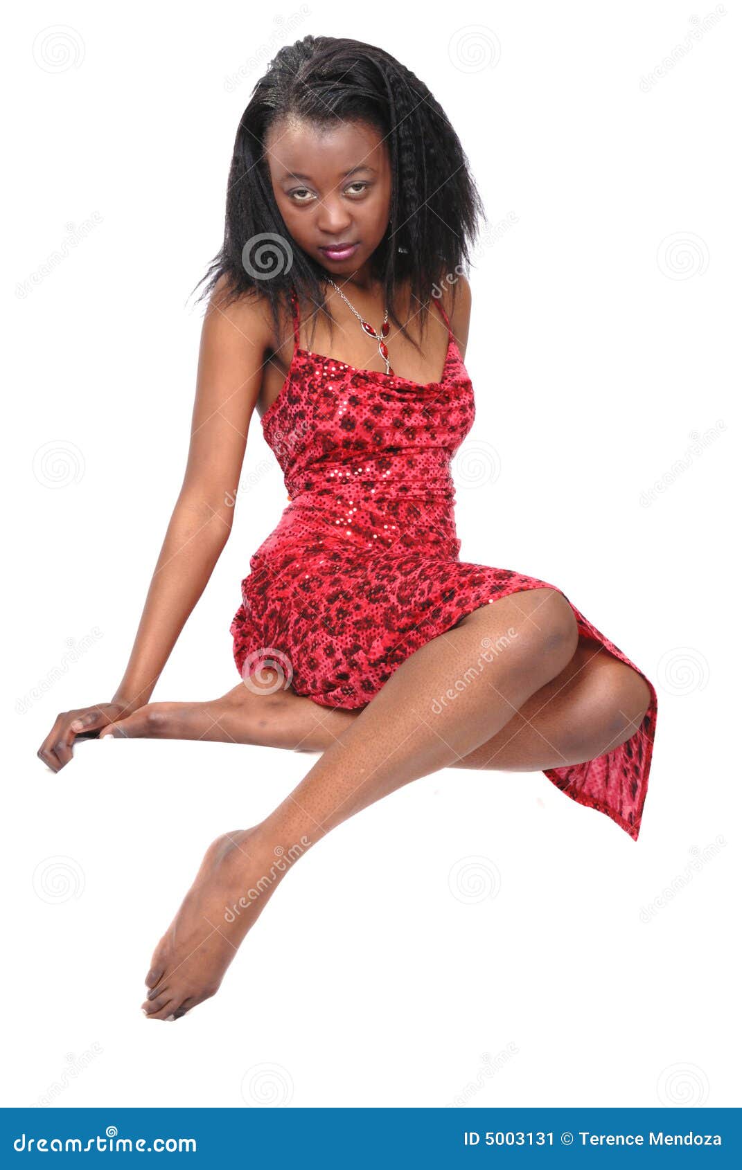 Fille Africaine Attirante En Rouge Image Stock Image Du Expression Adulte 5003131