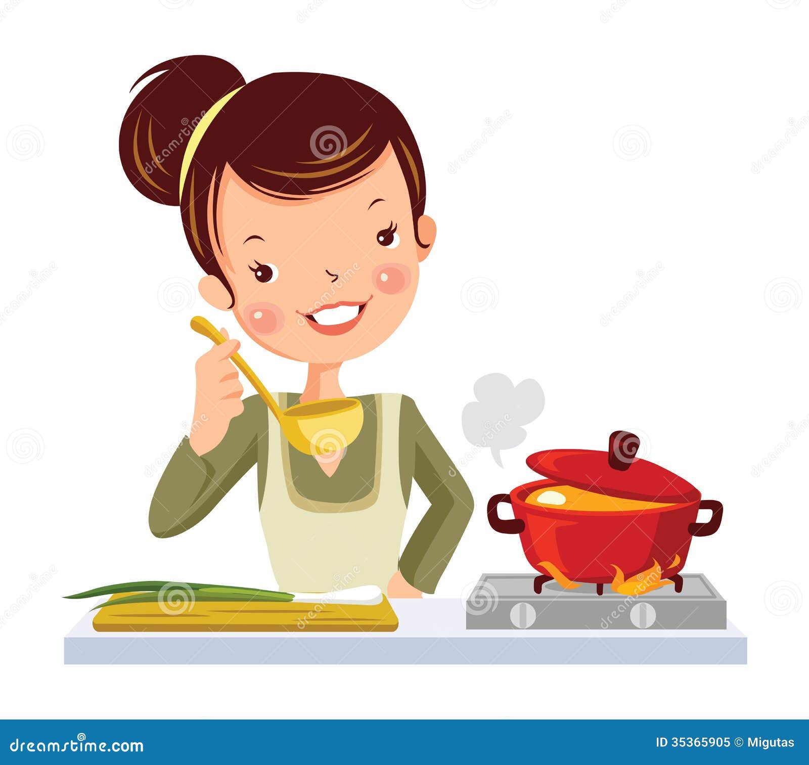 Fille dans la cuisine illustration de vecteur 