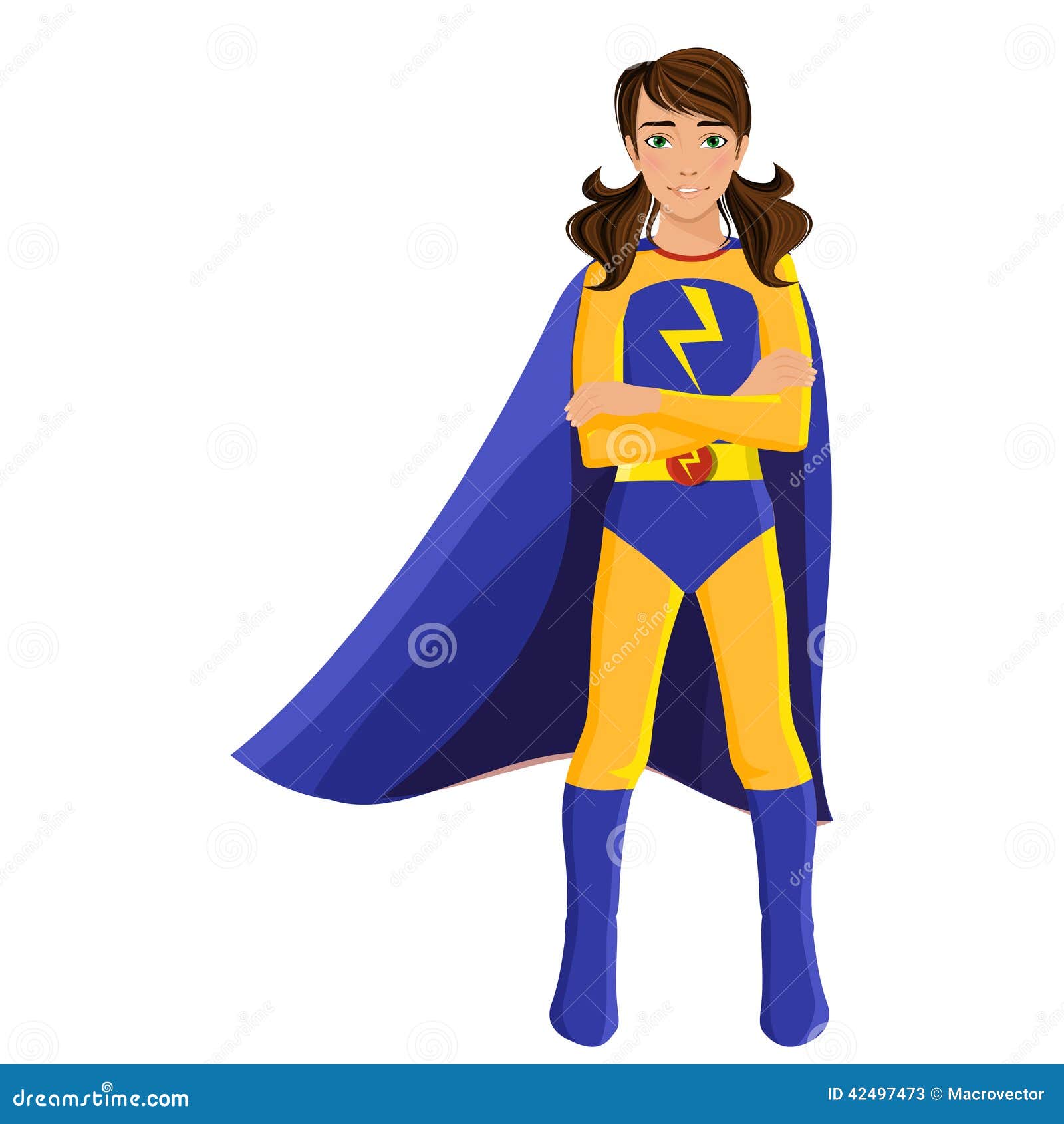 Fille Dans Le Costume De Super Heros Illustration De Vecteur Illustration Du Conception Gosse