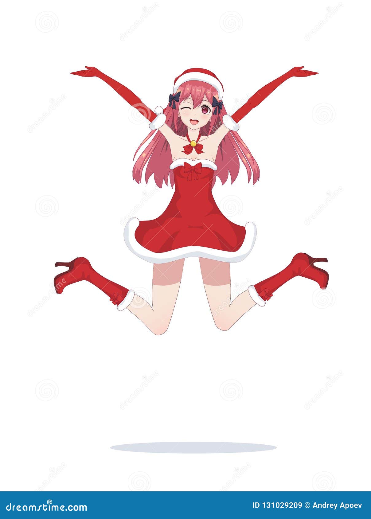 Fille Joyeuse De Manga D Anime Comme Santa Claus Dans Un Saut Illustration De Vecteur Illustration Du Saut Japonais Fille Joyeuse De Manga D Anime Comme Santa Claus Dans Un Saut Illustration De Vecteur Illustration Du Saut Japonais