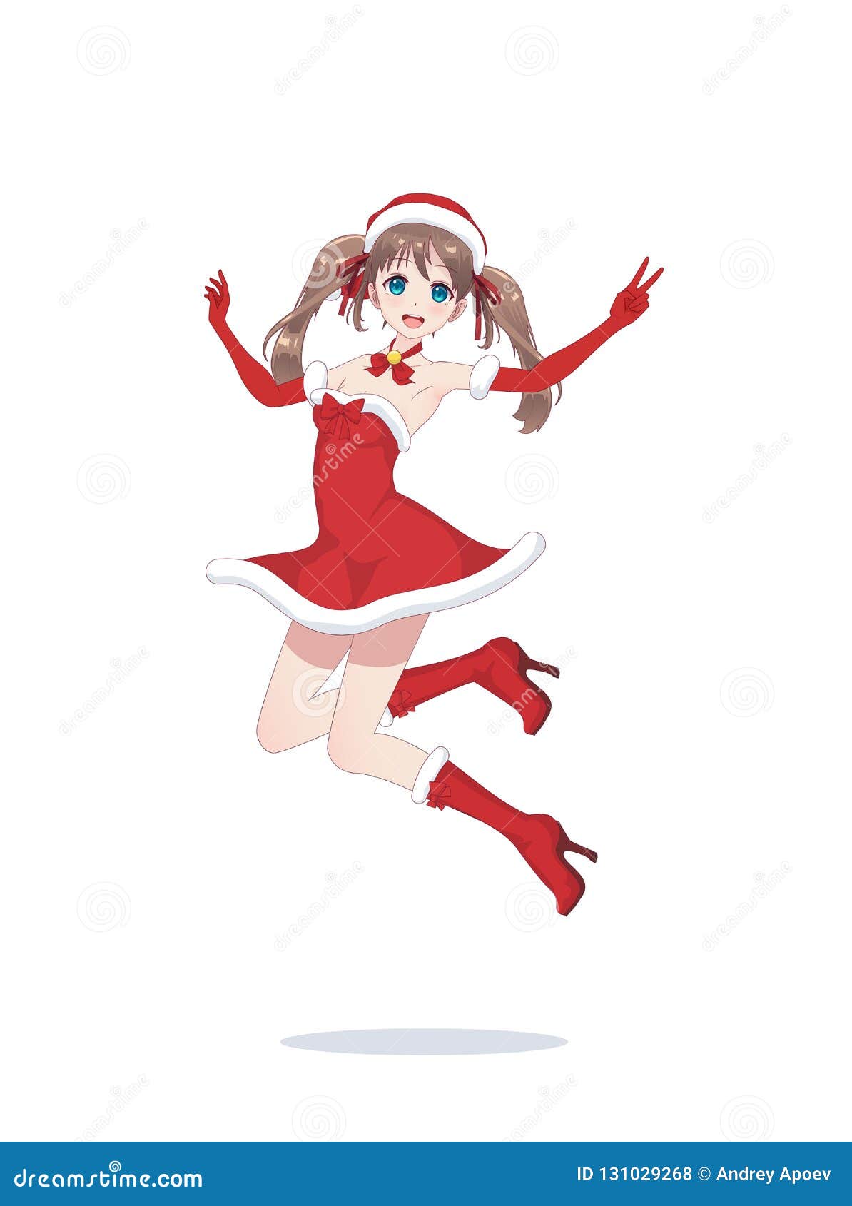 Fille Joyeuse De Manga D Anime Comme Santa Claus Dans Un Saut Illustration De Vecteur Illustration Du Vide Publicite Fille Joyeuse De Manga D Anime Comme Santa Claus Dans Un Saut Illustration De Vecteur Illustration Du Vide Publicite
