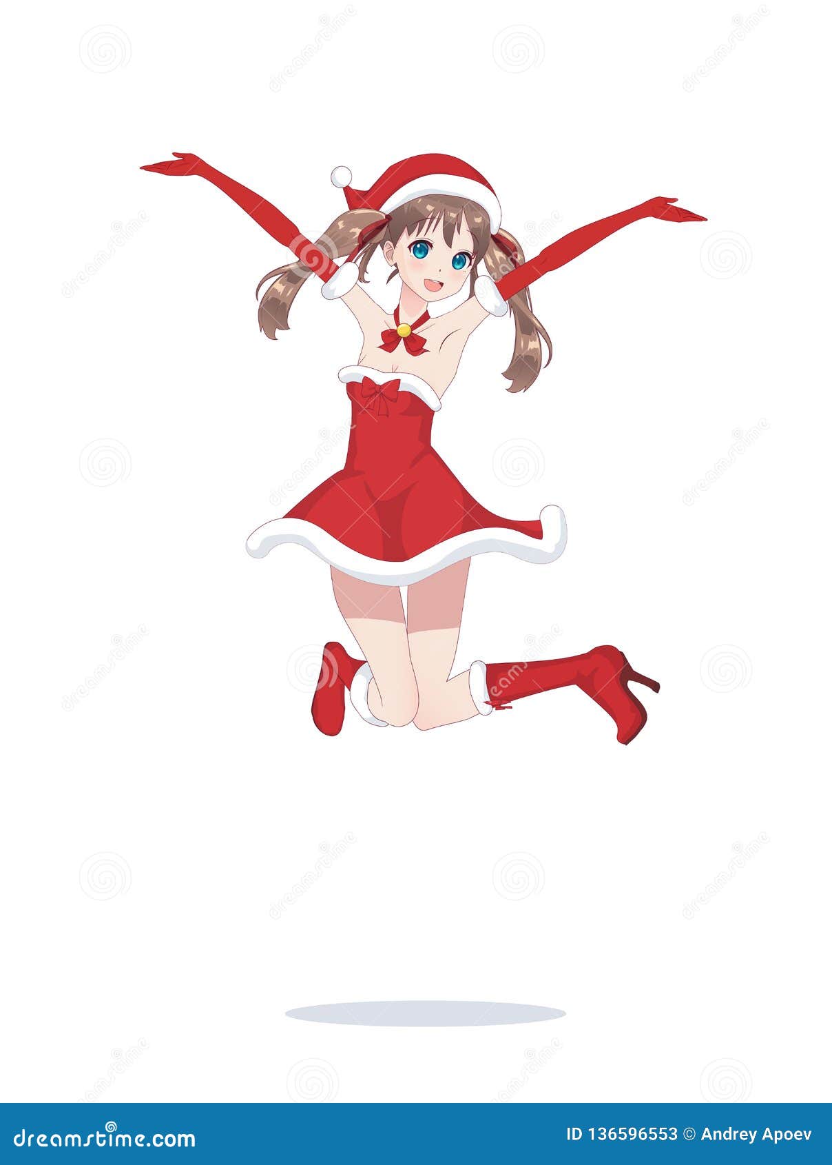 Fille Joyeuse De Manga D Anime Comme Santa Claus Dans Un Saut Illustration De Vecteur Illustration Du Vide Bonheur Fille Joyeuse De Manga D Anime Comme Santa Claus Dans Un Saut Illustration De Vecteur Illustration Du Vide Bonheur