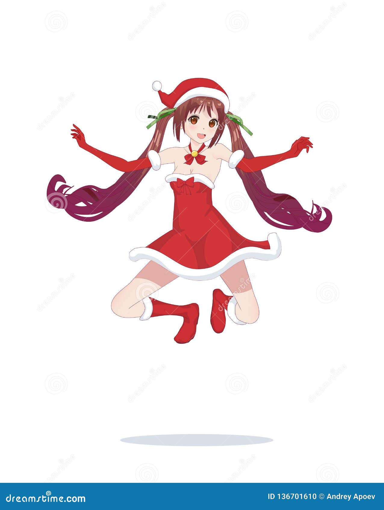 Fille Joyeuse De Manga D Anime Comme Santa Claus Dans Un Saut Illustration De Vecteur Illustration Du Beau Main Fille Joyeuse De Manga D Anime Comme Santa Claus Dans Un Saut Illustration De Vecteur Illustration Du Beau Main