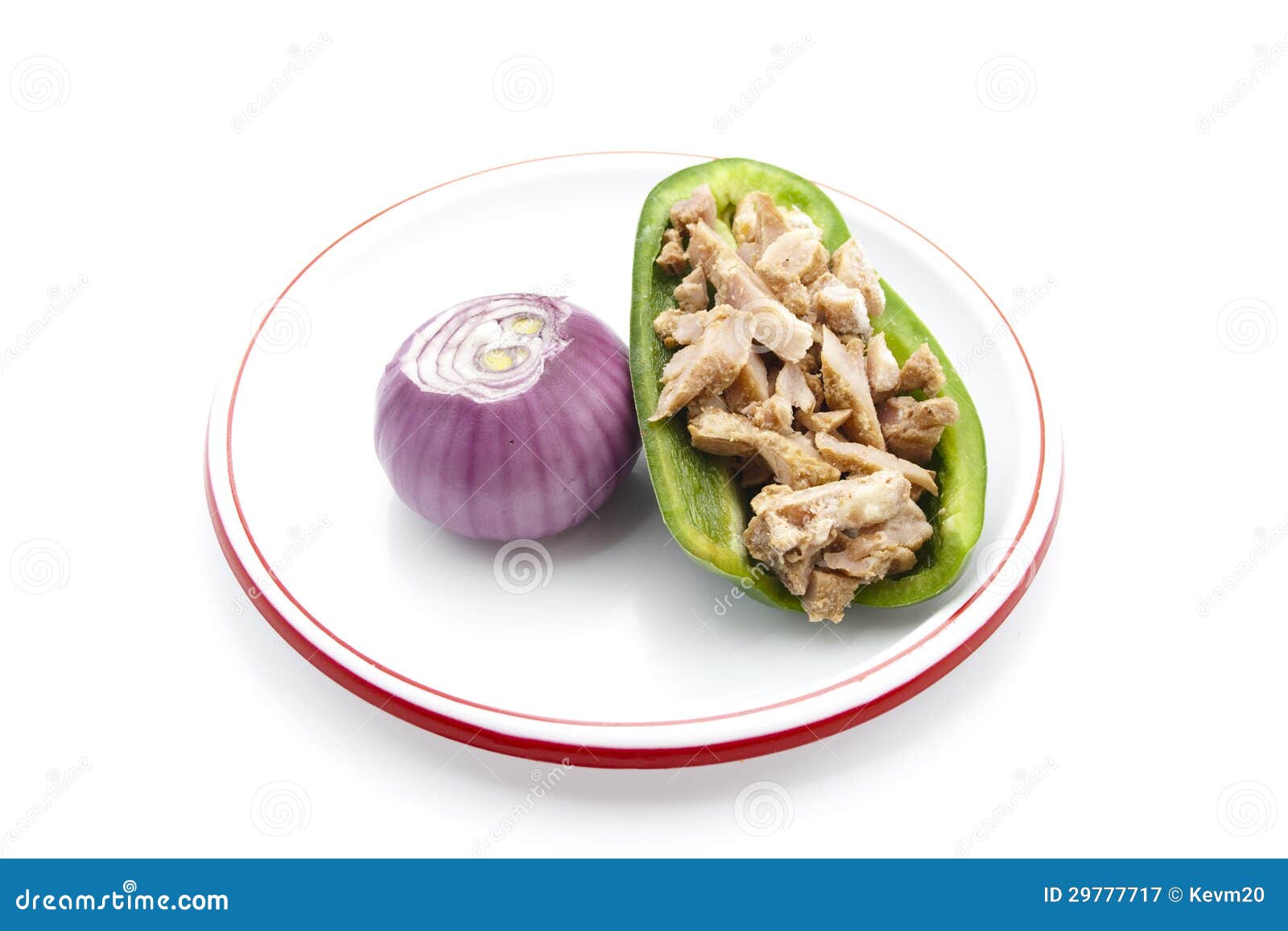 Filled Bell Pepper and Onion Stock Image Image of white, pepper 29777717
