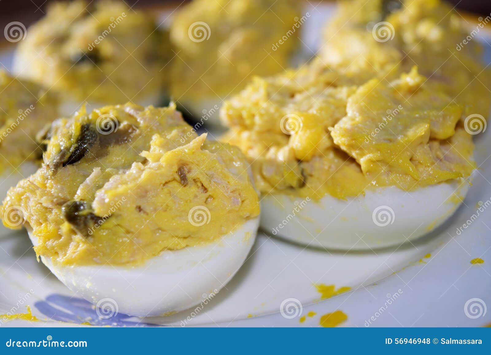 Filled eggs at the tuna stock photo. Image of prepared 56946948