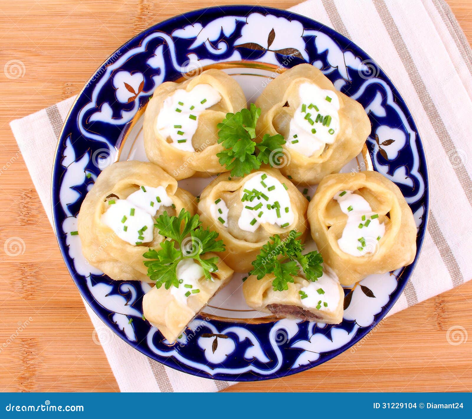 Filled Mince Dumplings with Cream Stock Photo Image of dumpling