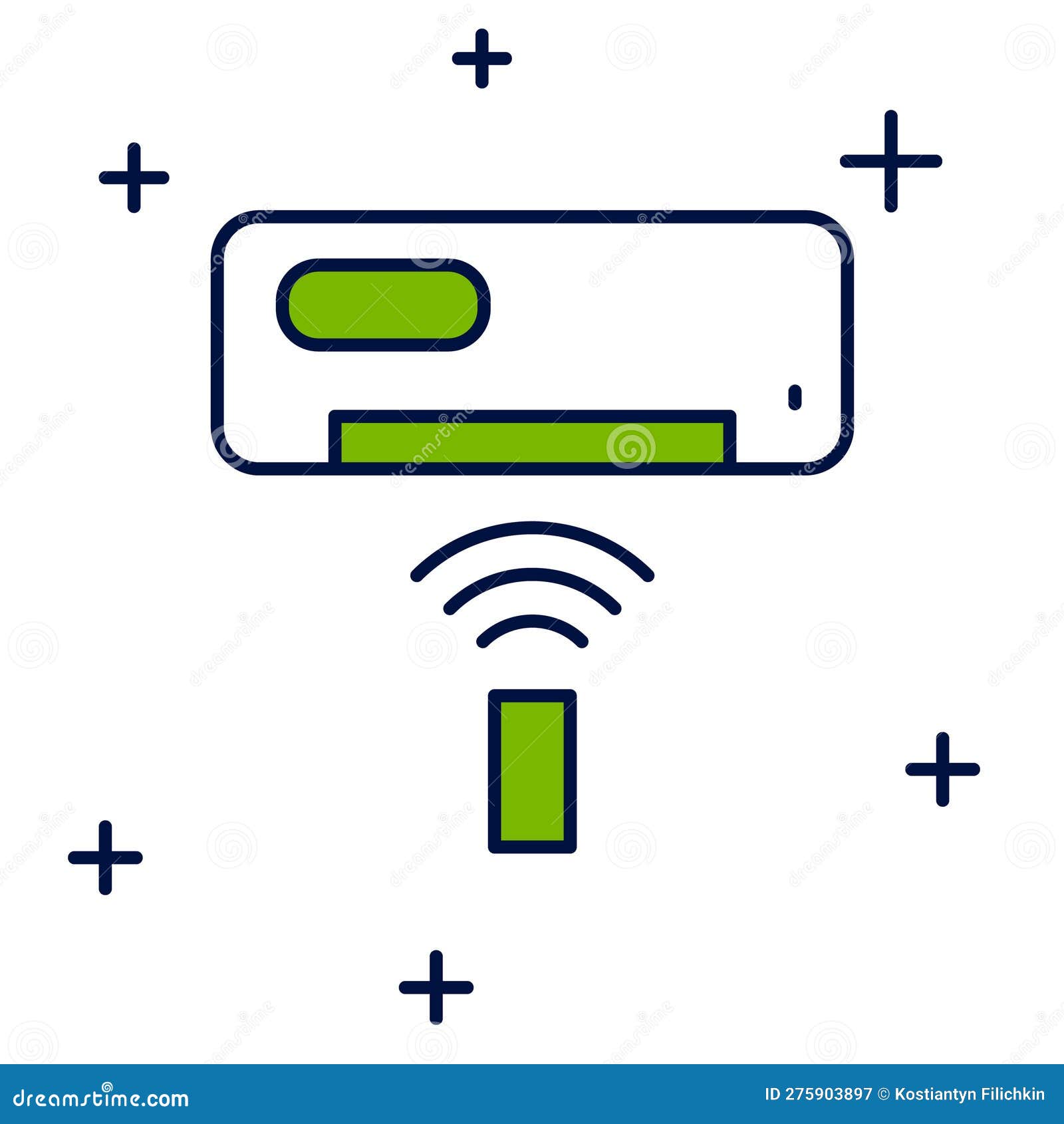 Filled Outline Air Conditioner Icon Isolated on White Background. Split System Air Conditioning