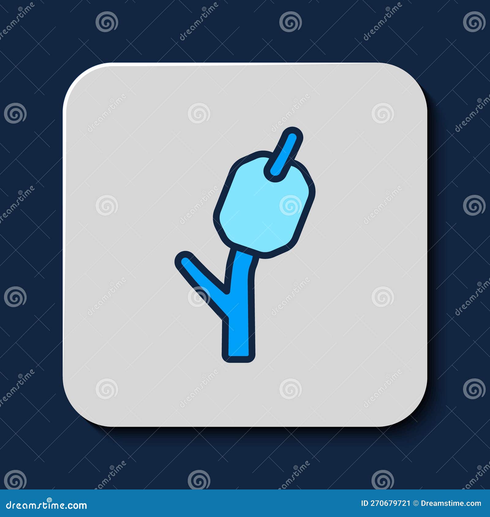 Filled Outline Marshmallow on Stick Icon Isolated on Blue Background