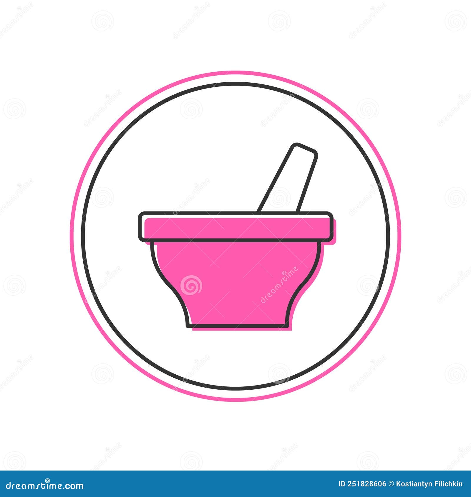 Filled Outline Mortar and Pestle Icon Isolated on White Background