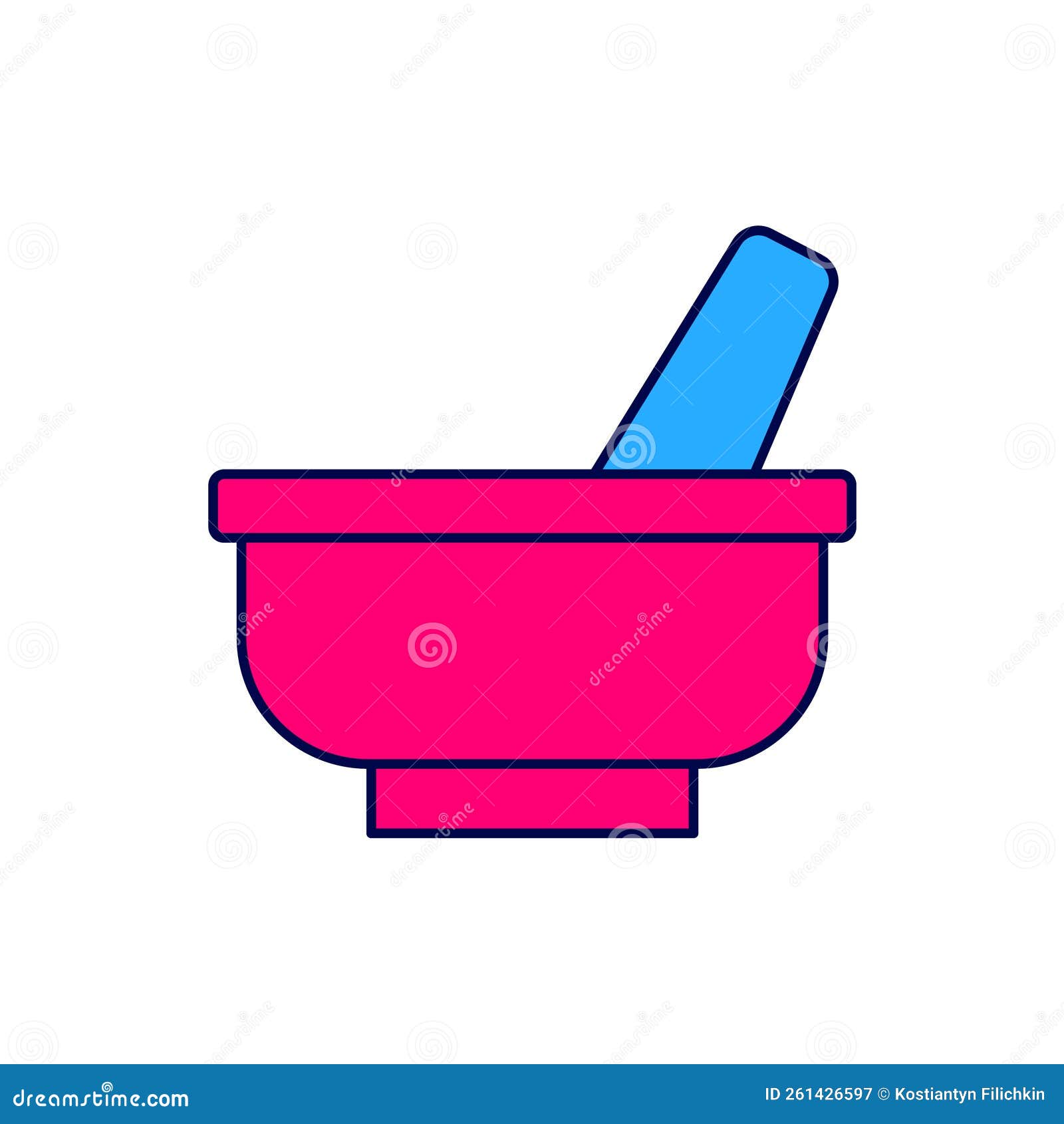 Filled Outline Mortar and Pestle Icon Isolated on White Background