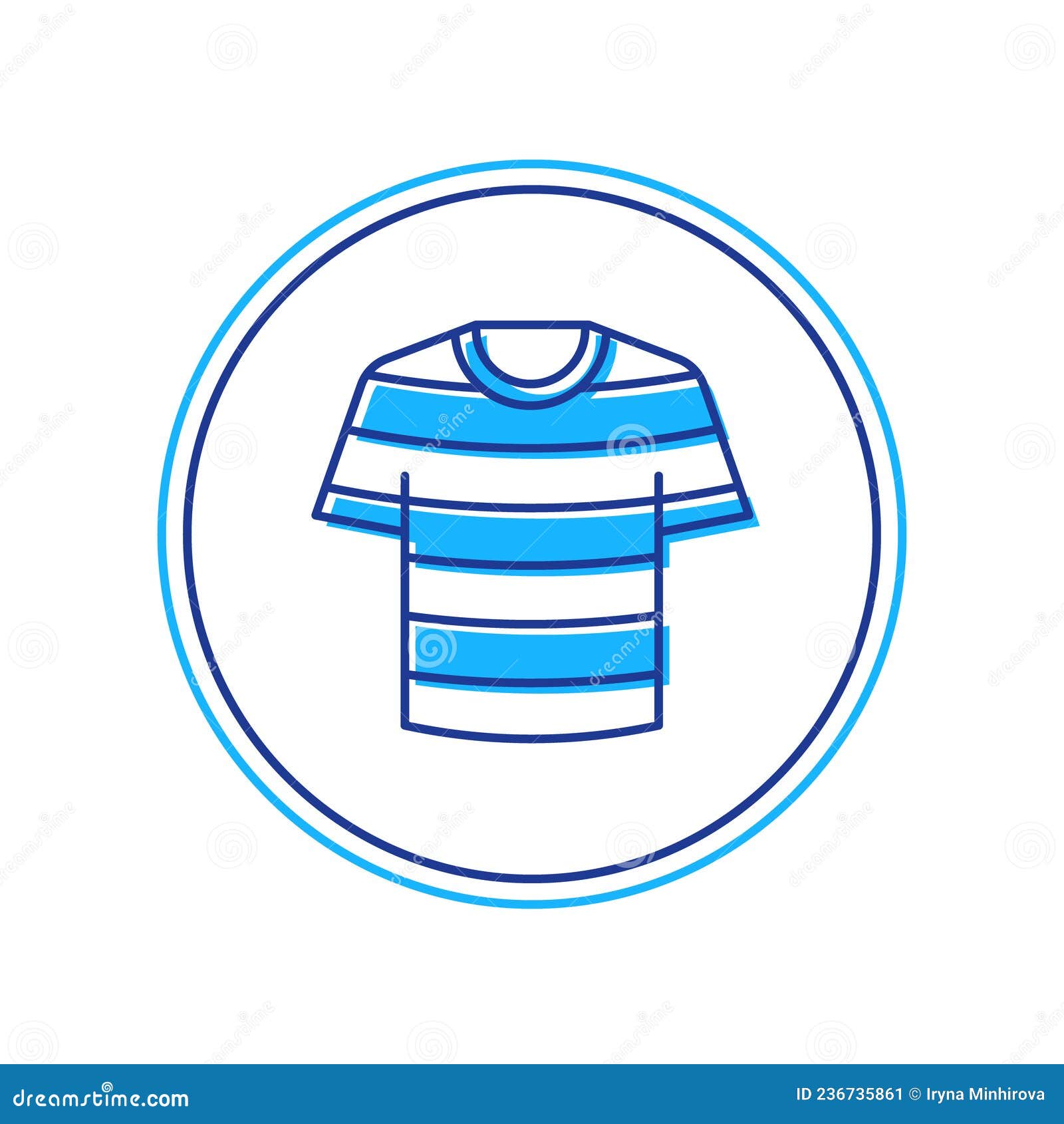 Filled Outline Striped Sailor T-shirt Icon Isolated on White Background ...