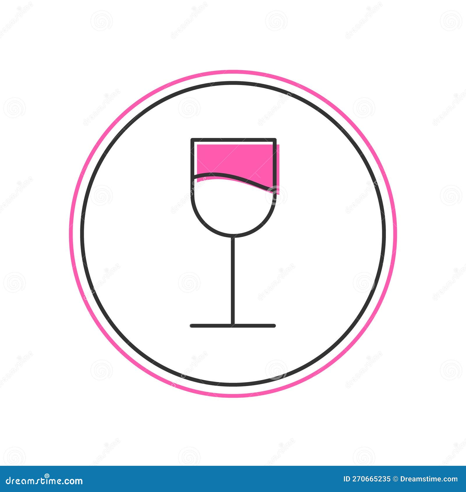 Filled Outline Wine Glass Icon Isolated on White Background. Wineglass ...