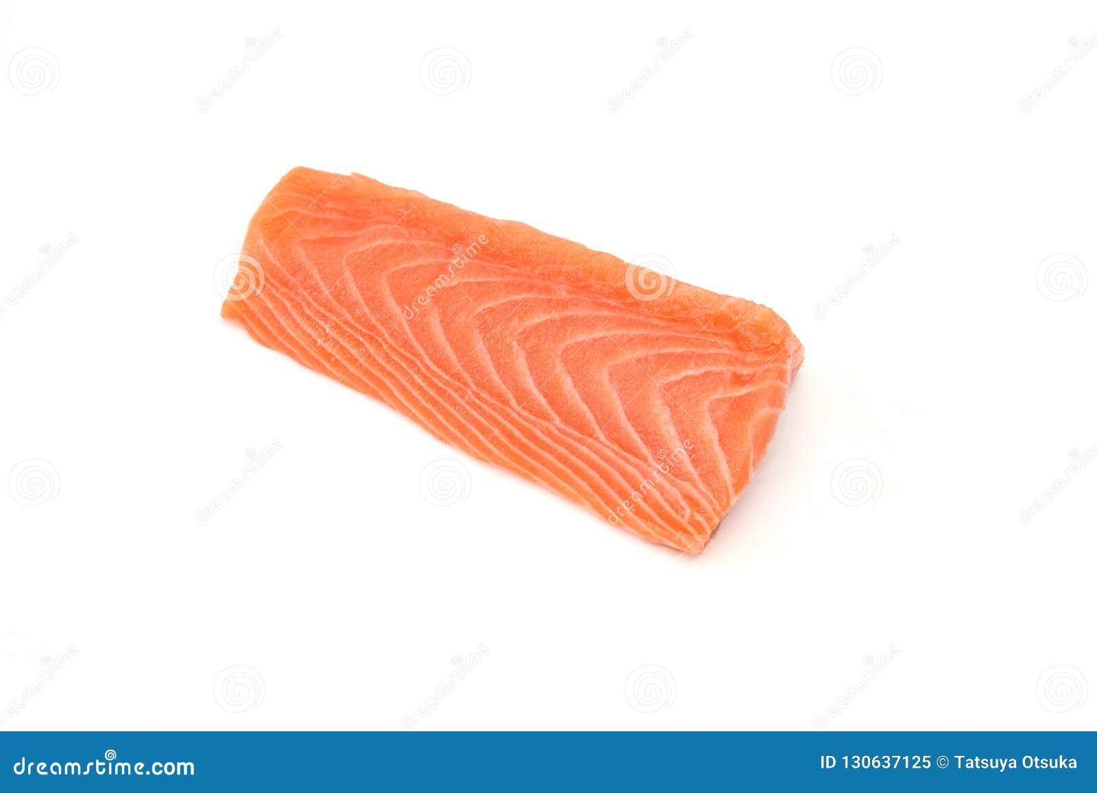 Fillet of Raw Salmon in a White Background Stock Image - Image of