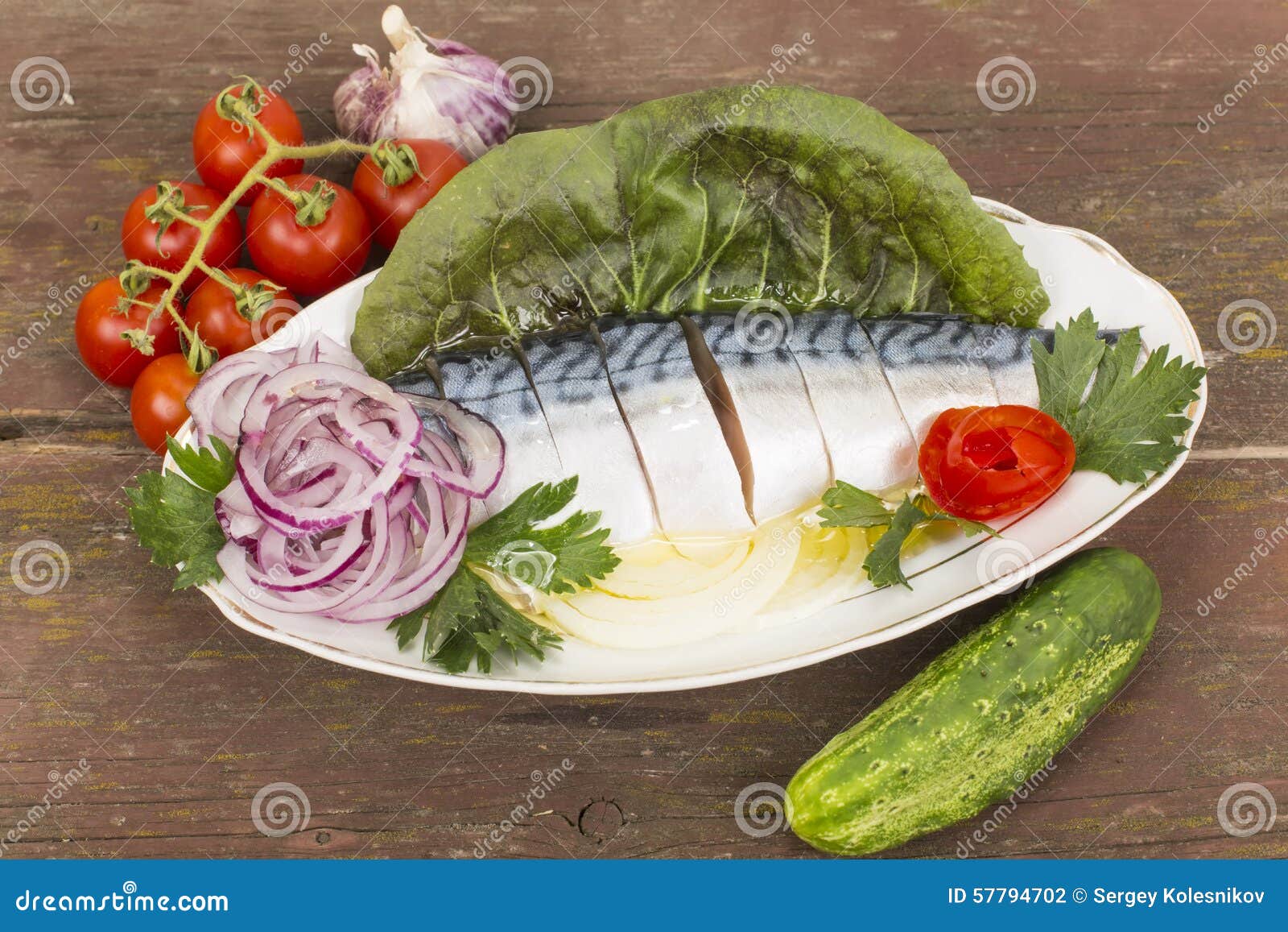 Fillet, salted mackerel stock photo. Image of preparation 57794702
