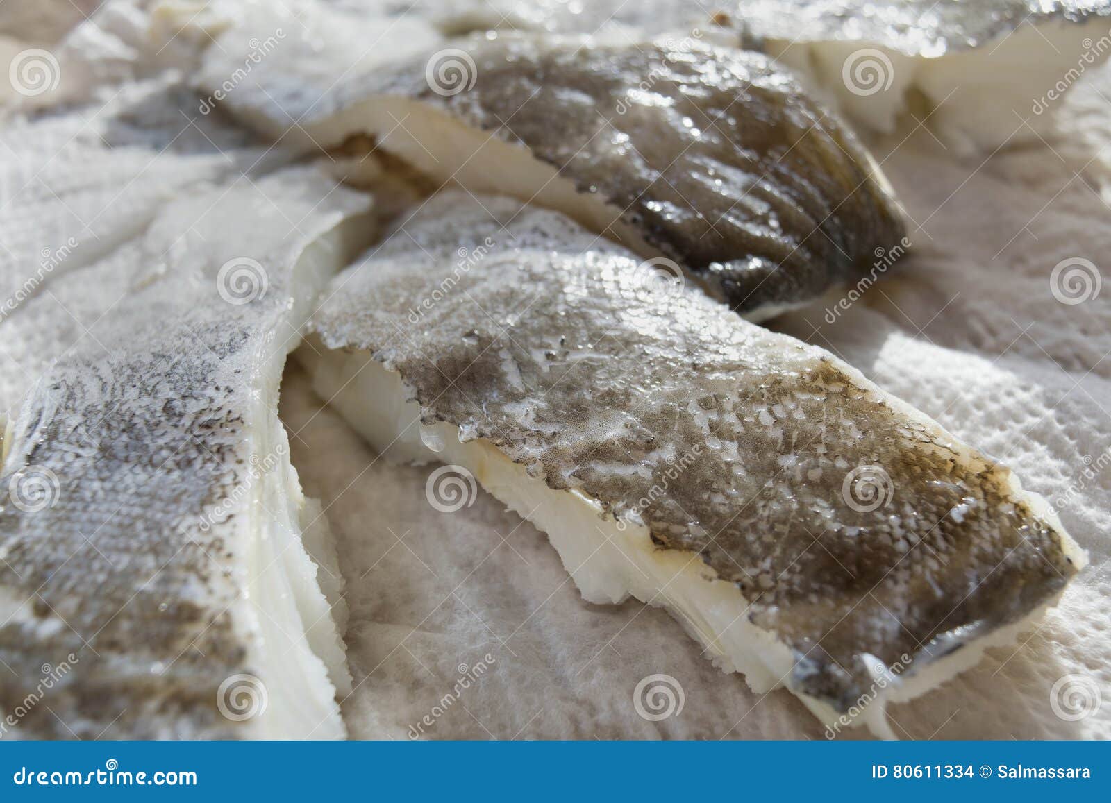 Fillets of salt cod stock photo. Image of bacalhau, white 80611334