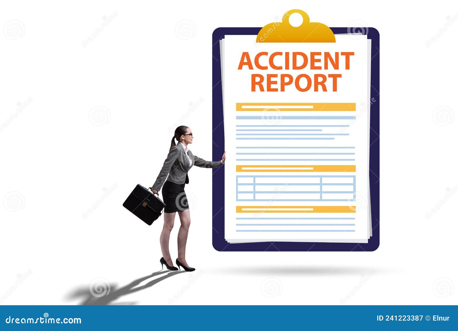 Filling in Accident Report in Insurance Concept Stock Image Image of