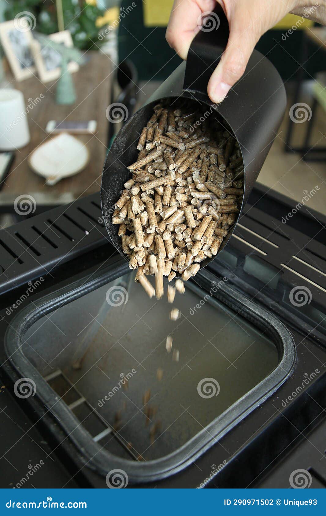 Filling the Pellet Tank of a Stove Stock Photo Image of heating