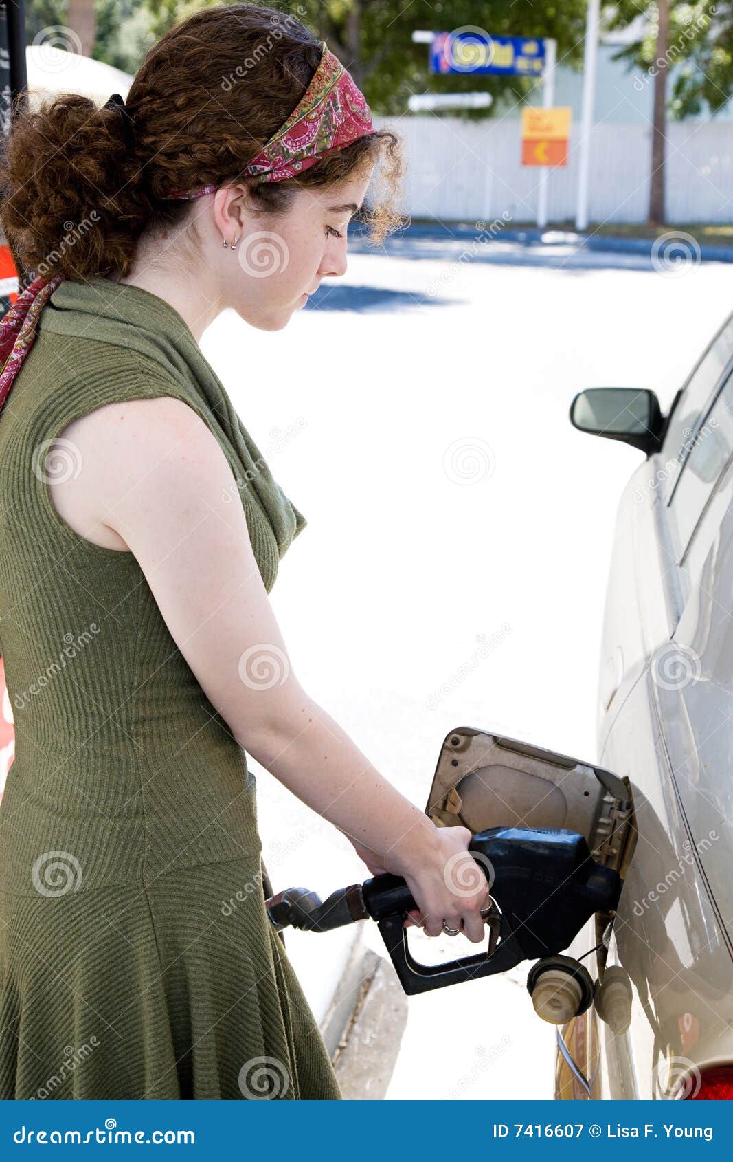 Filling the Tank stock image. Image of self, pretty, american 7416607
