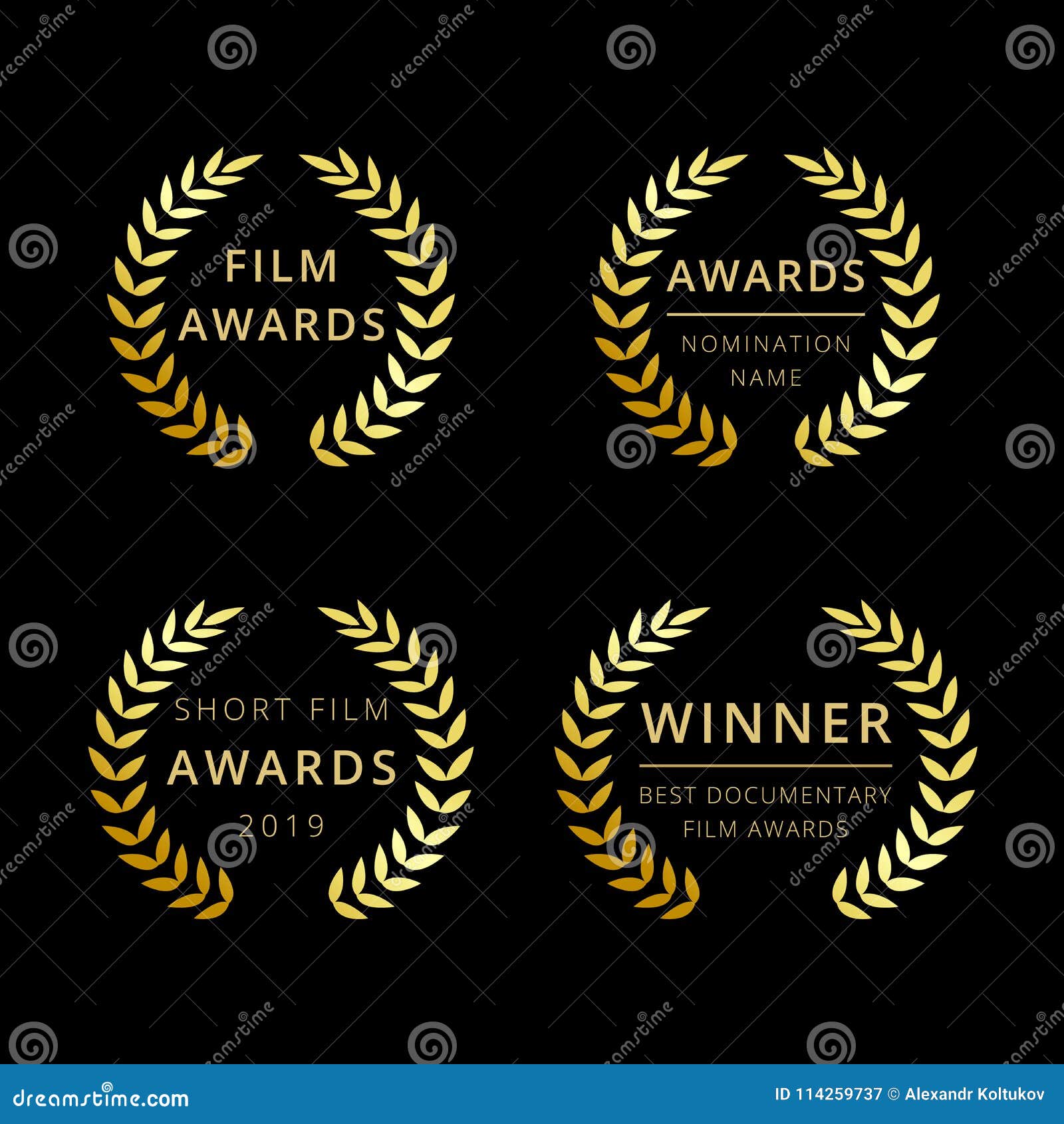 Film awards logotype. stock vector. Illustration of circle - 114259737