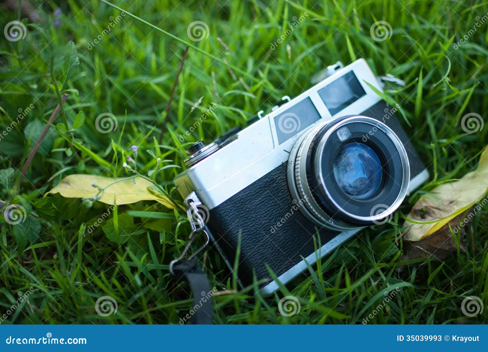 Film camera stock image. Image of analog, antique, flower 35039993