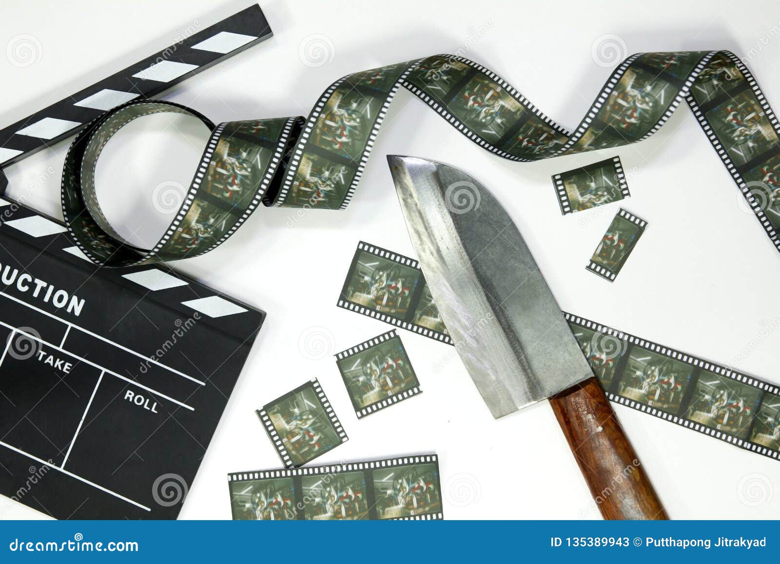 Film and Clapperboard on White Background, Editing Movie Maker Concept,for  Editor and Director Stock Image - Image of clapperboard, prop: 135389943