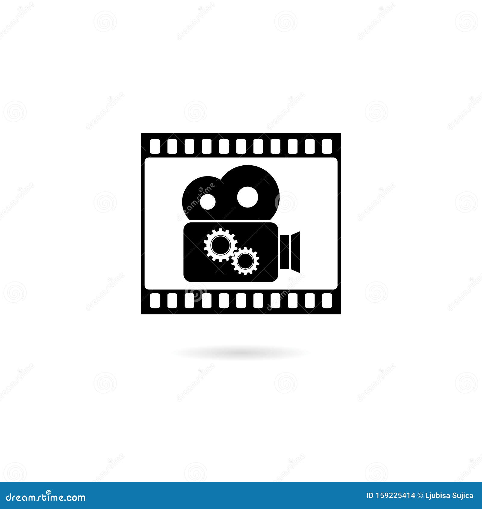 Film Frame, Film Camera Icon Isolated on White Background Stock Vector ...