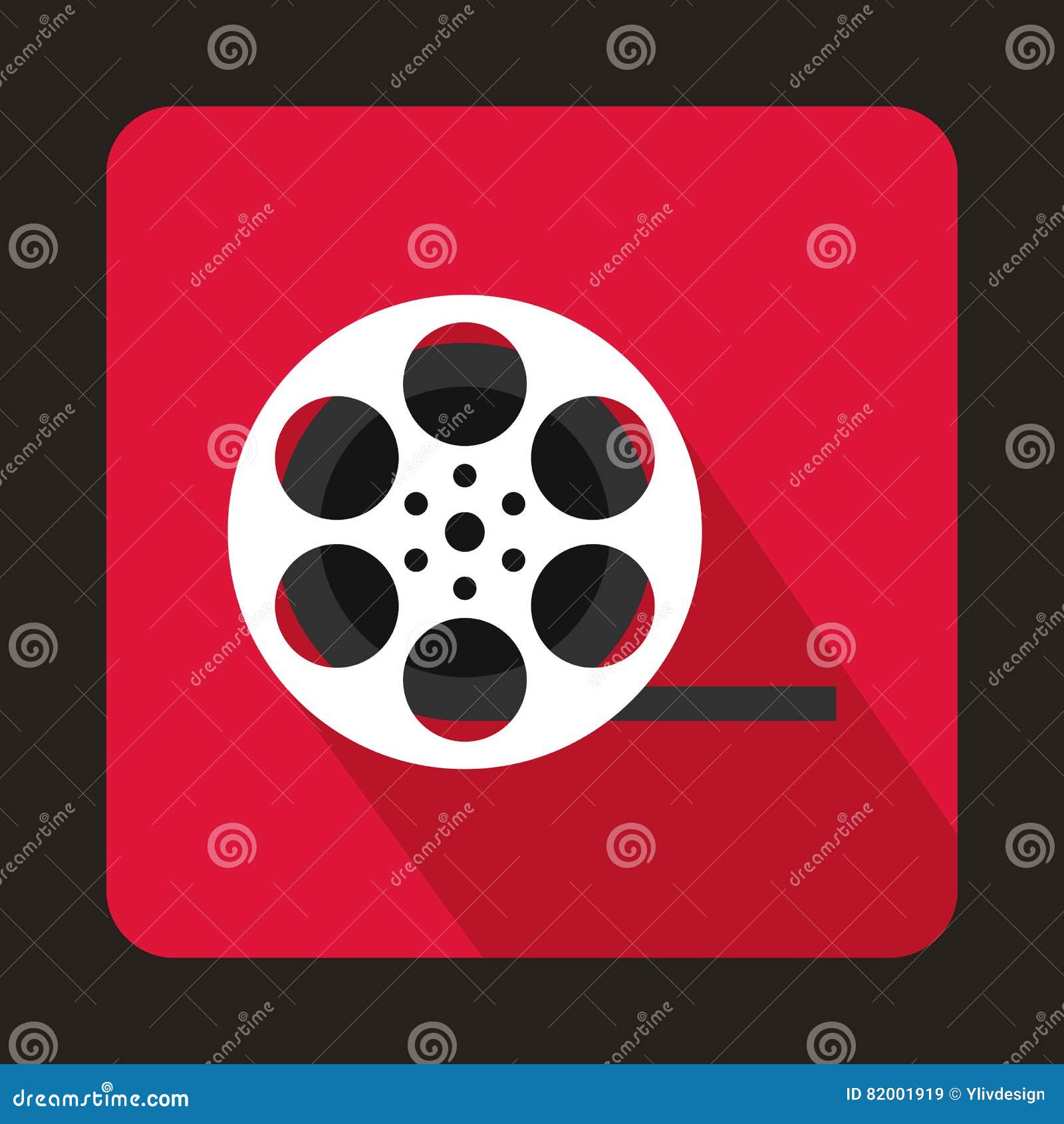 Film Reel Icon in Flat Style Stock Vector - Illustration of movie ...