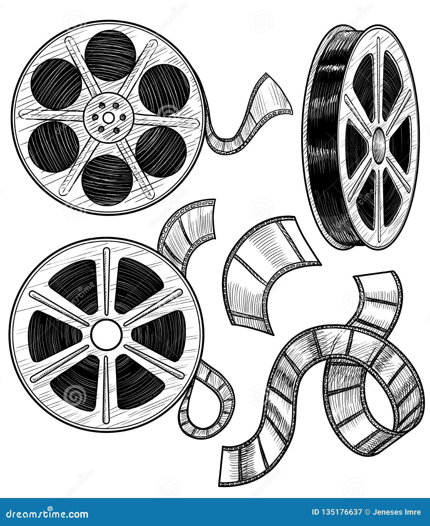 Film Reel Drawing On Lined Paper High-Res Vector Graphic - Getty Images