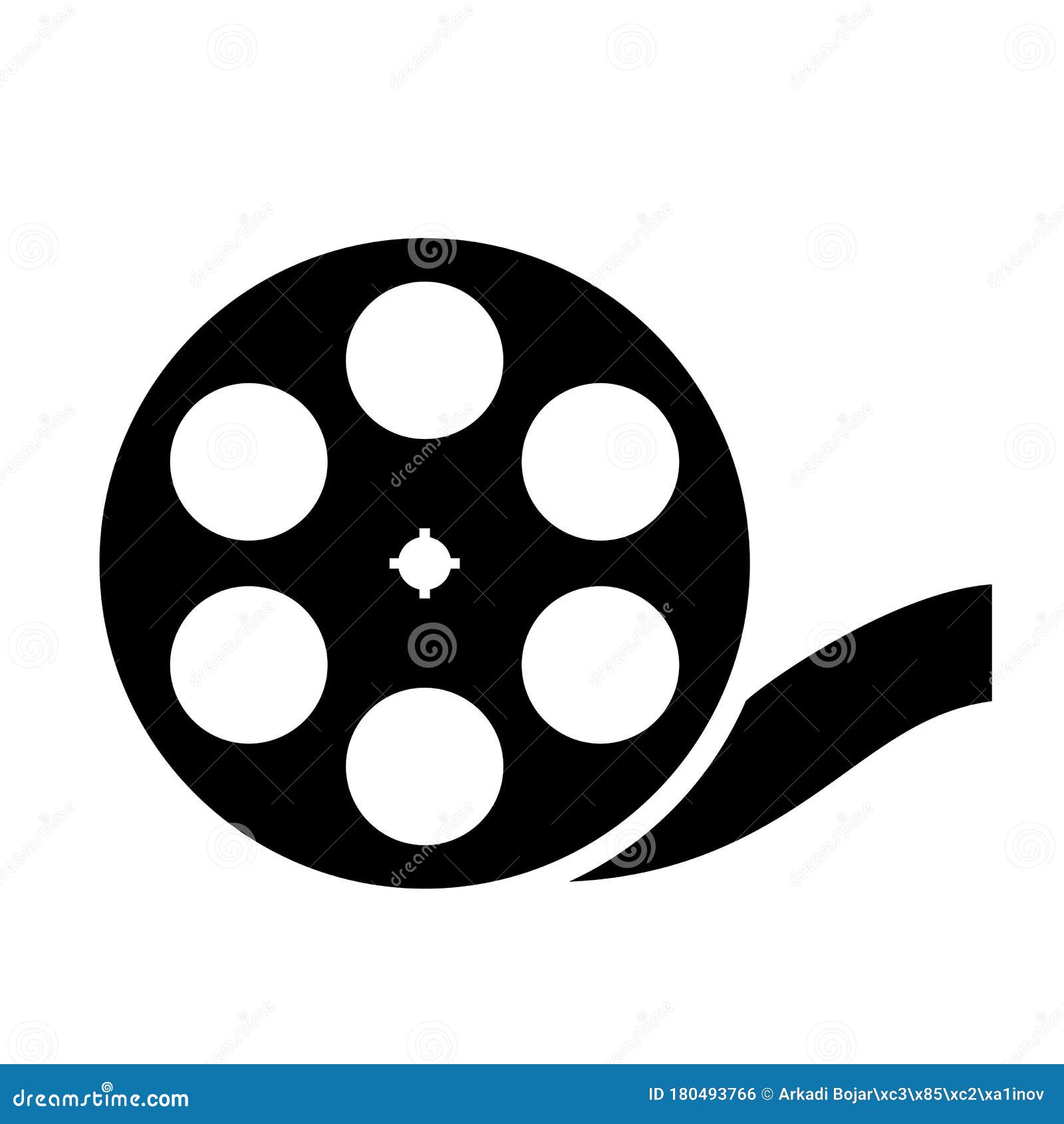 Film reel vector icon stock vector. Illustration of filmstrip 180493766