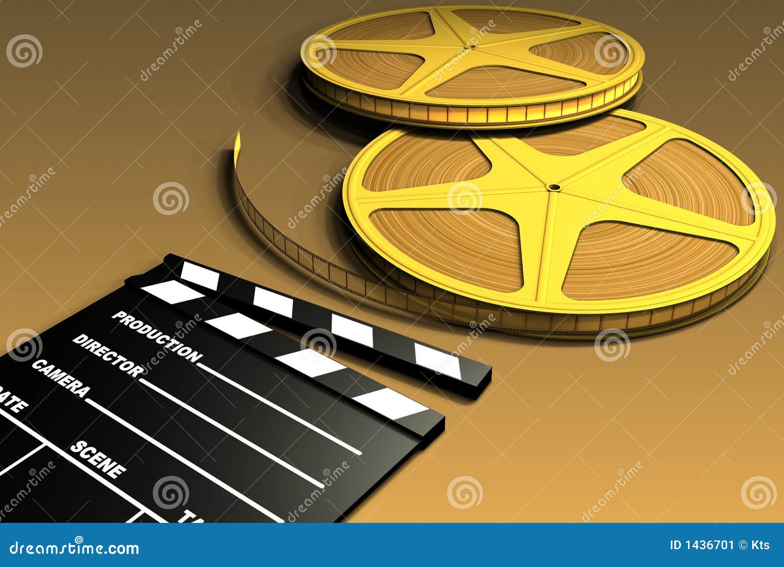 Film Roll and Clapboard stock illustration. Illustration of screenplay