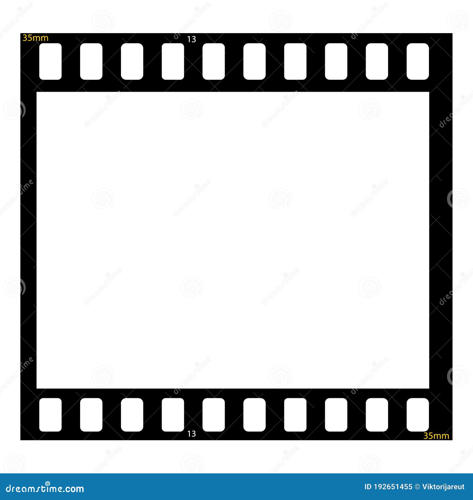 Film Strip Blank Photo Frame Free Space For Your Pictures Stock