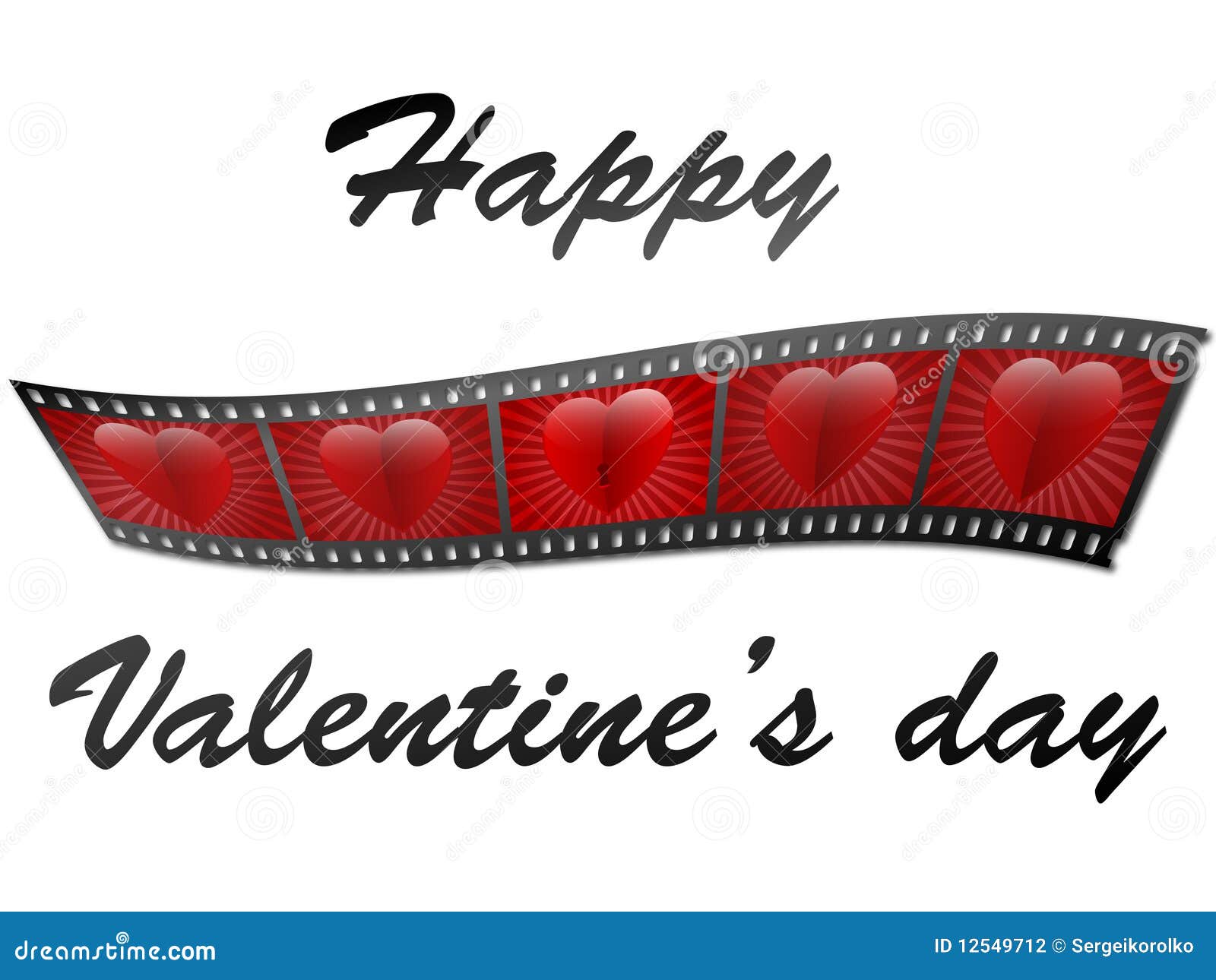 Film strip with hearts stock vector. Illustration of romance 12549712